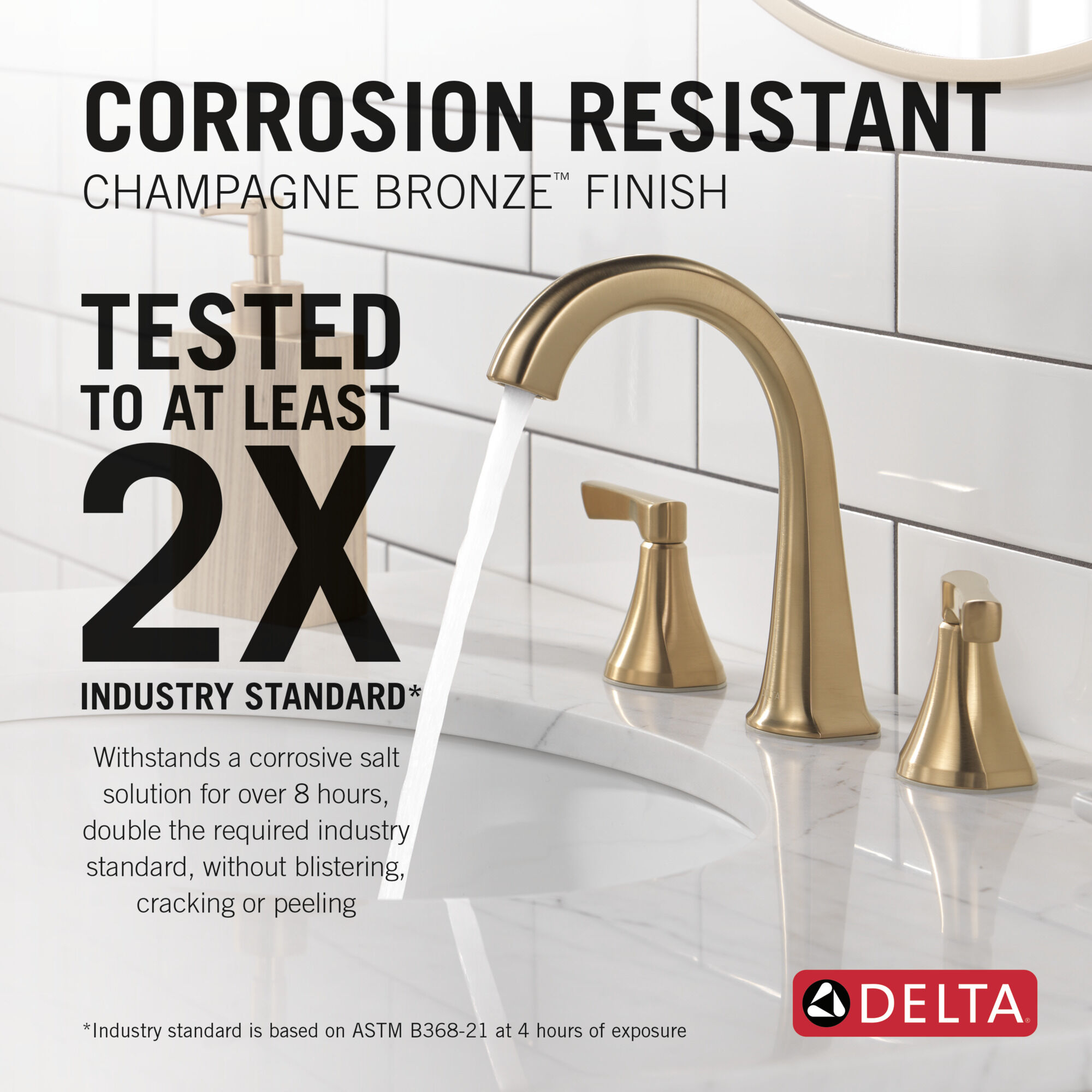 Two Handle Widespread Bathroom Faucet (Recertified) in Champagne