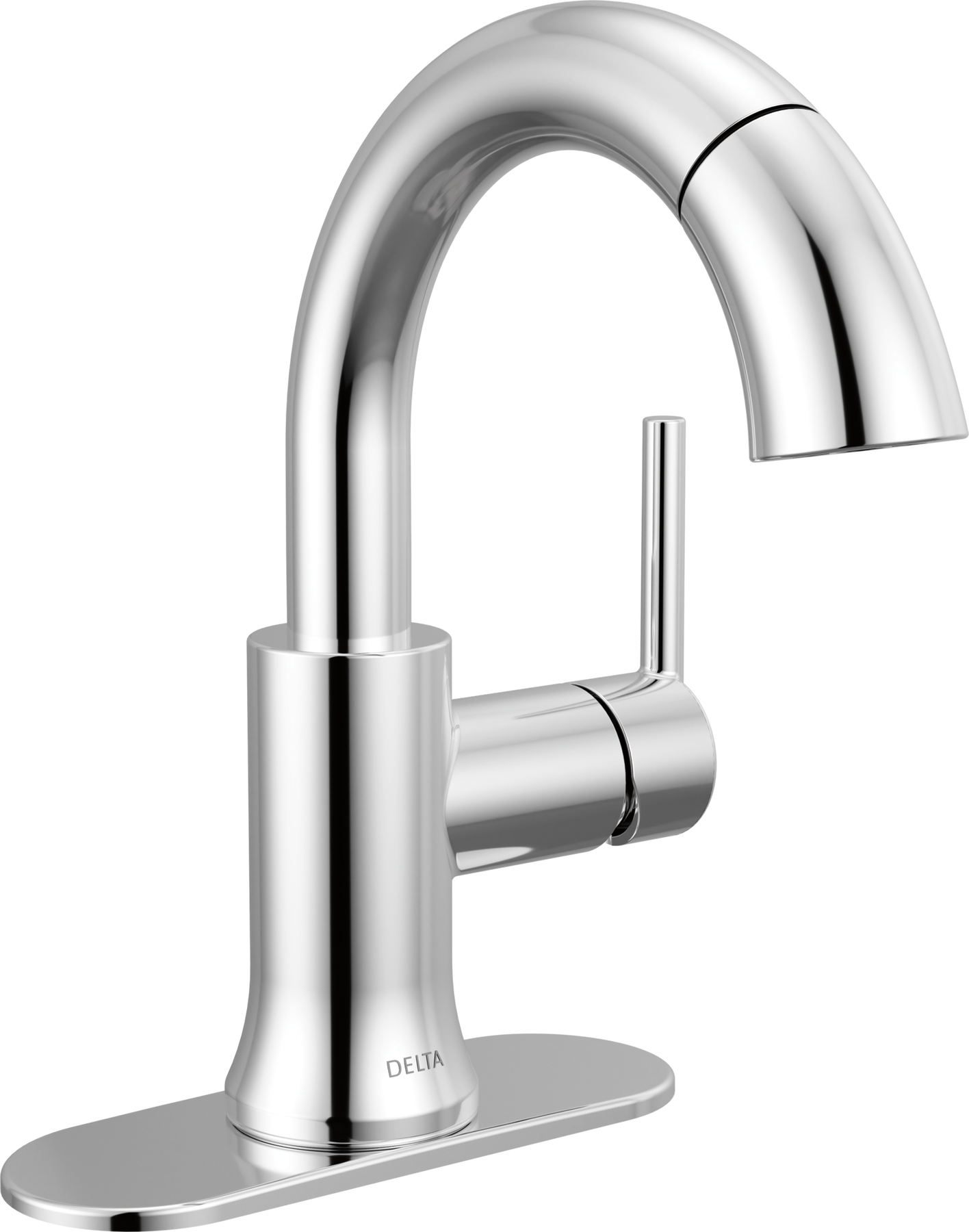 Single Handle Pull-Down Bathroom Faucet in Chrome — thumbnail 2