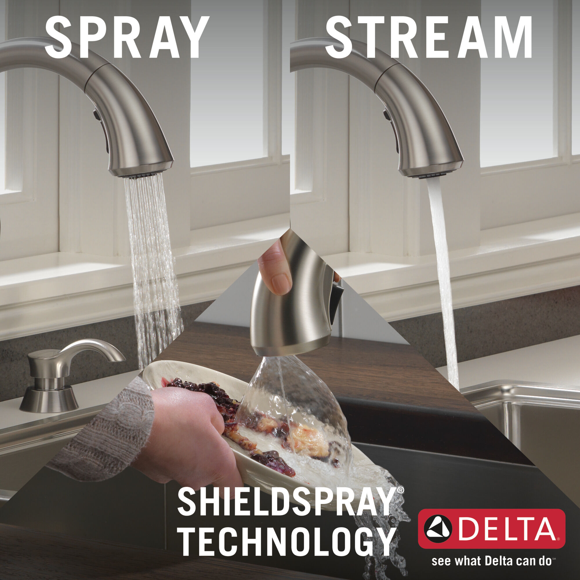 浄水器・整水器 DELTA kitchen faucet Single Handle Pull-Down Kitchen Faucet with Touch2O® Technology in