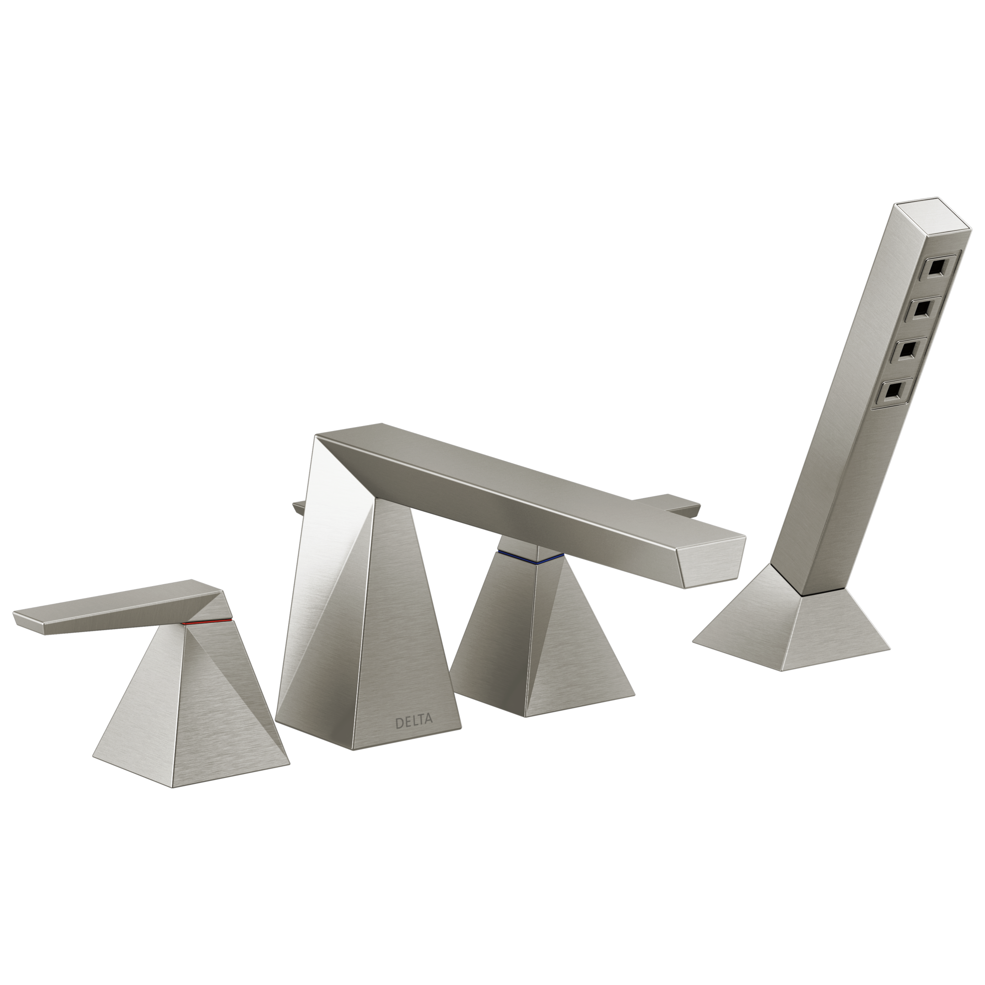 Delta Faucet TrillianE Two-Handle Roman Tub Trim with Hand Shower - Lumicoat Stainless