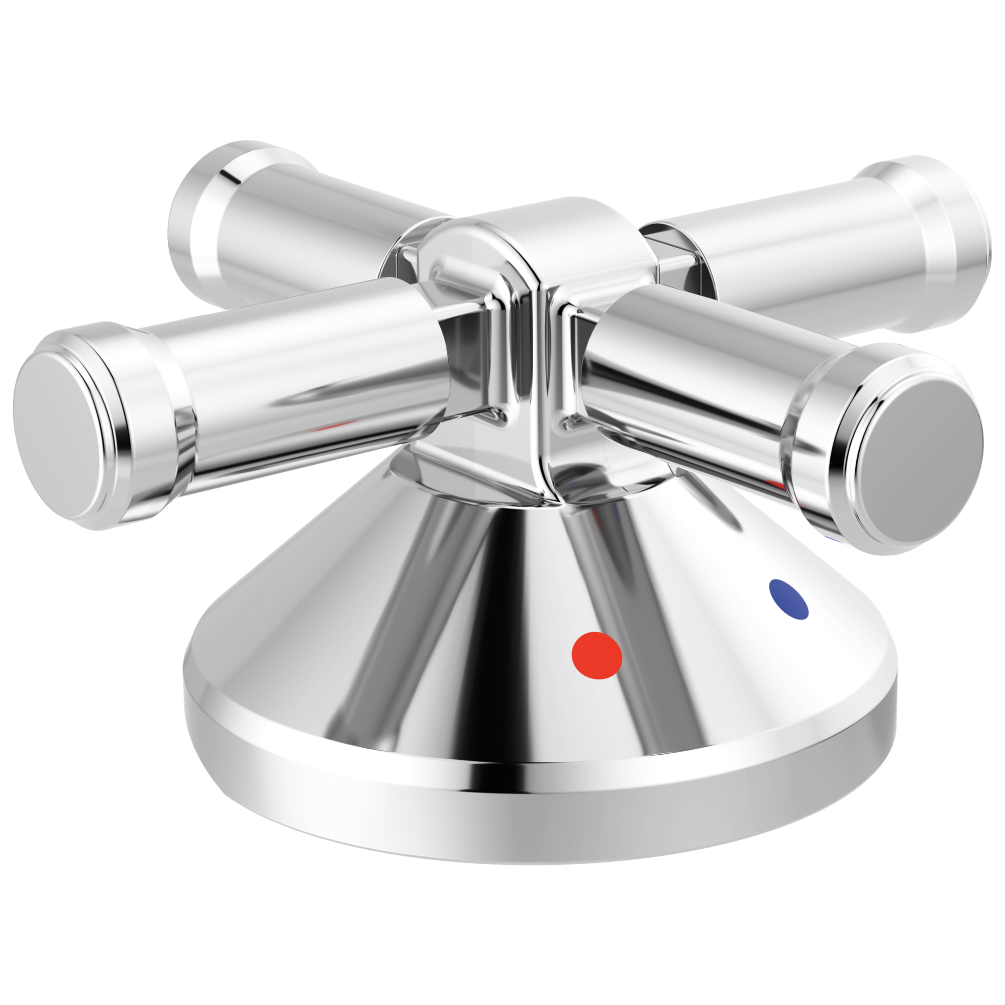 BroderickE 3-Hole Roman Tub w/Hand Shower - Handle Kit-Cross - Lumicoat Chrome