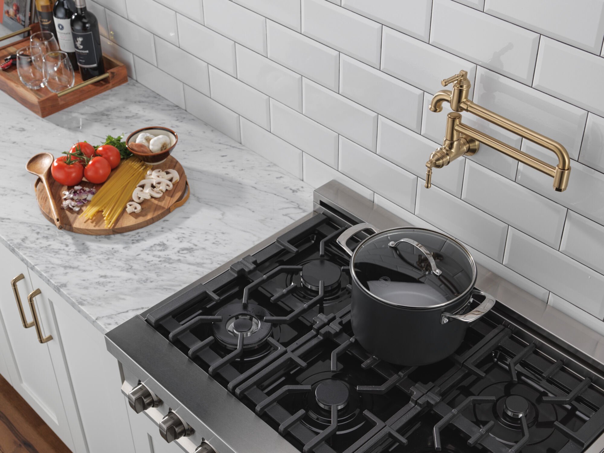 Wall Mount Pot Filler in Champagne Bronze 1190LFL-CZ | Delta Faucet