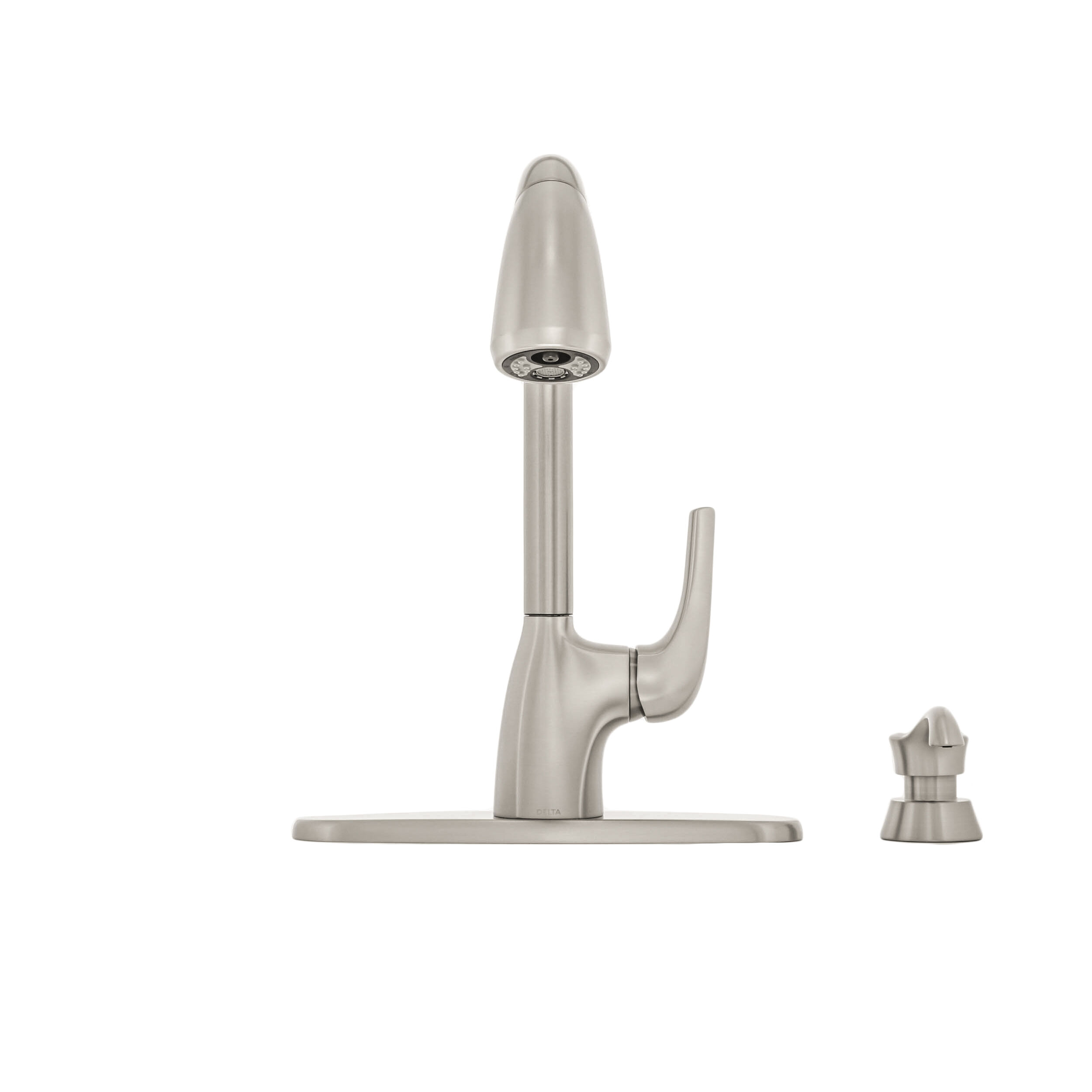Mid-Rise Pull-Out Kitchen Faucet with Soap Dispenser and