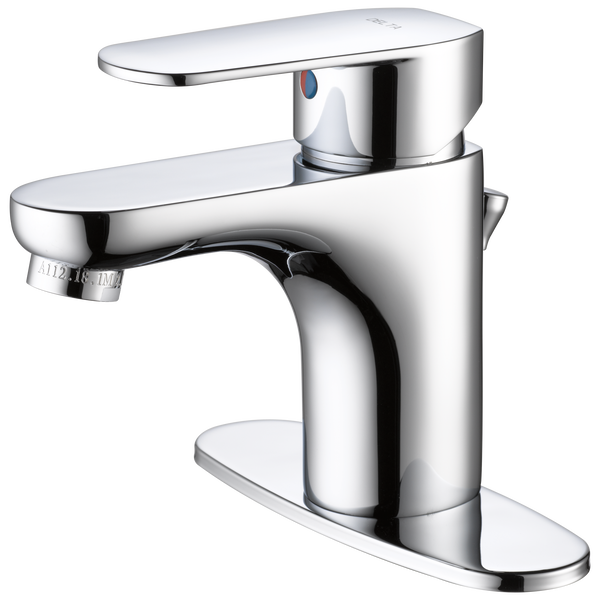 Single Handle Single Hole Bathroom Faucet Less PopUp in Chrome 23030
