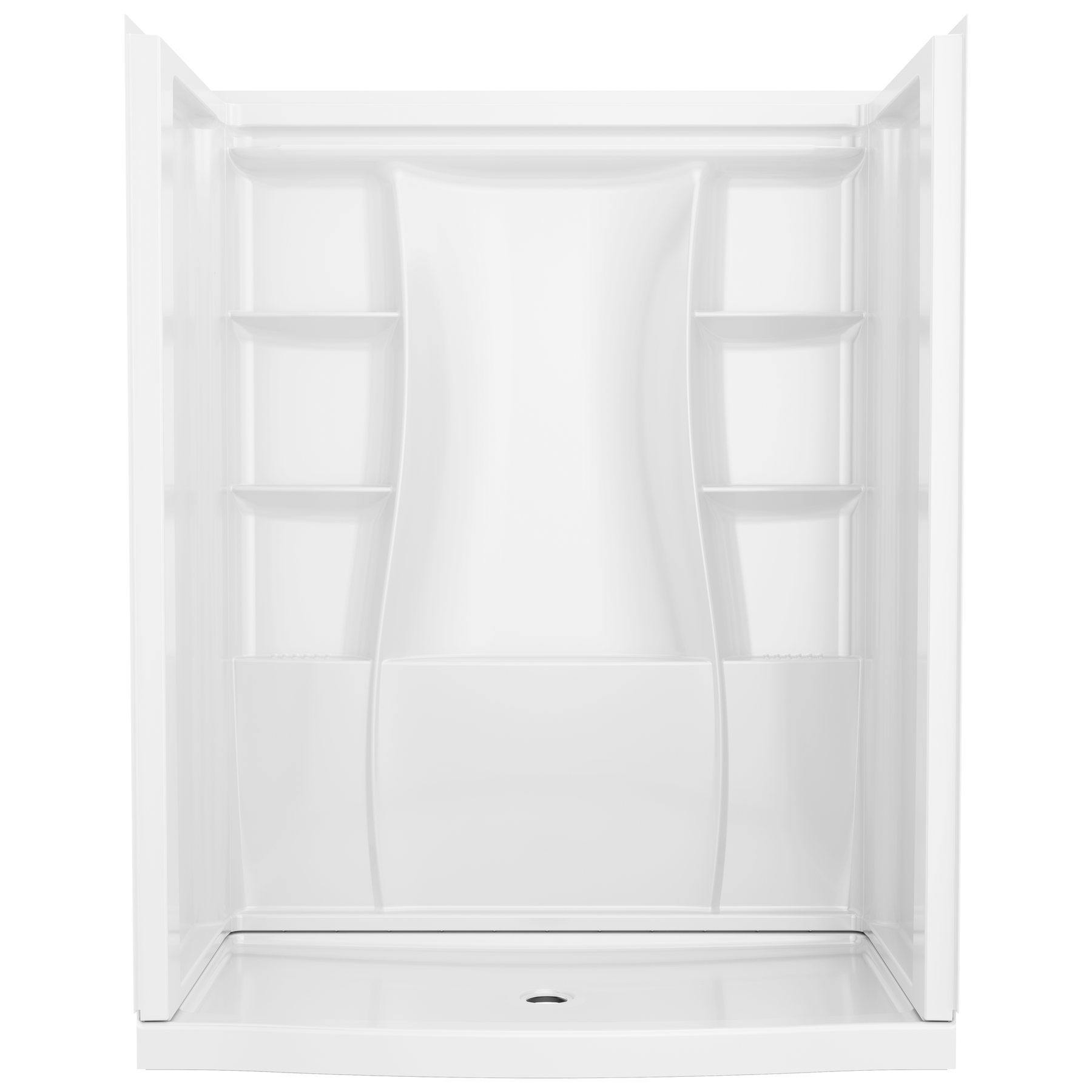 60 x 32" Curved Alcove Shower Base with Center Drain, image 5