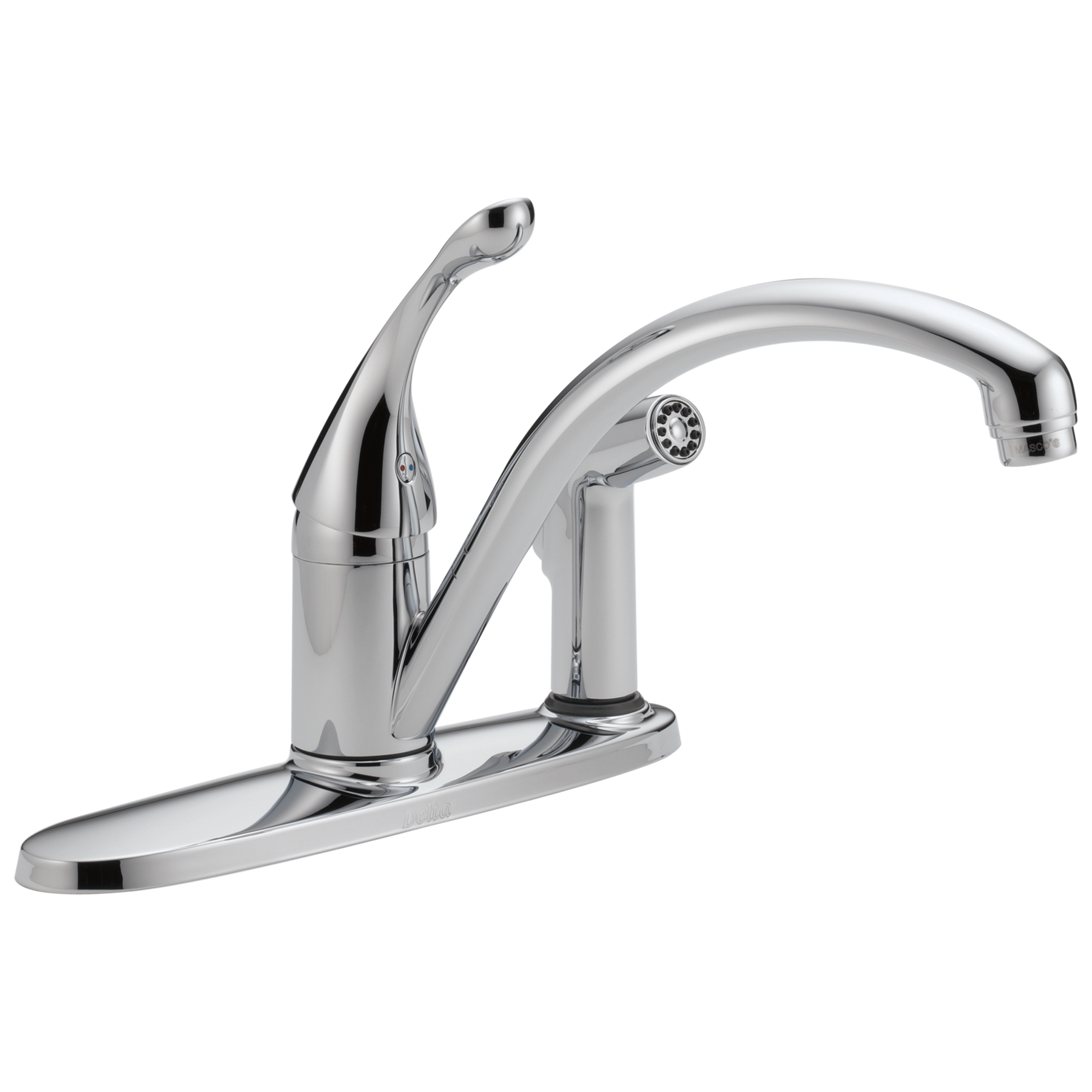 Single Handle Kitchen Faucet with Integral Spray in Chrome — image 1