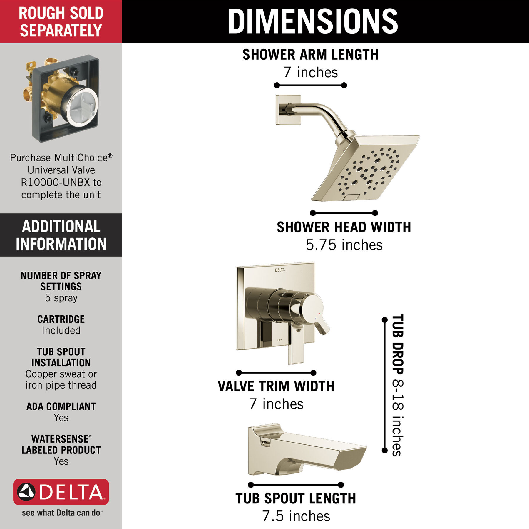 Monitor&reg; 17 Series H<sub>2</sub>Okinetic&reg; Tub and Shower Trim