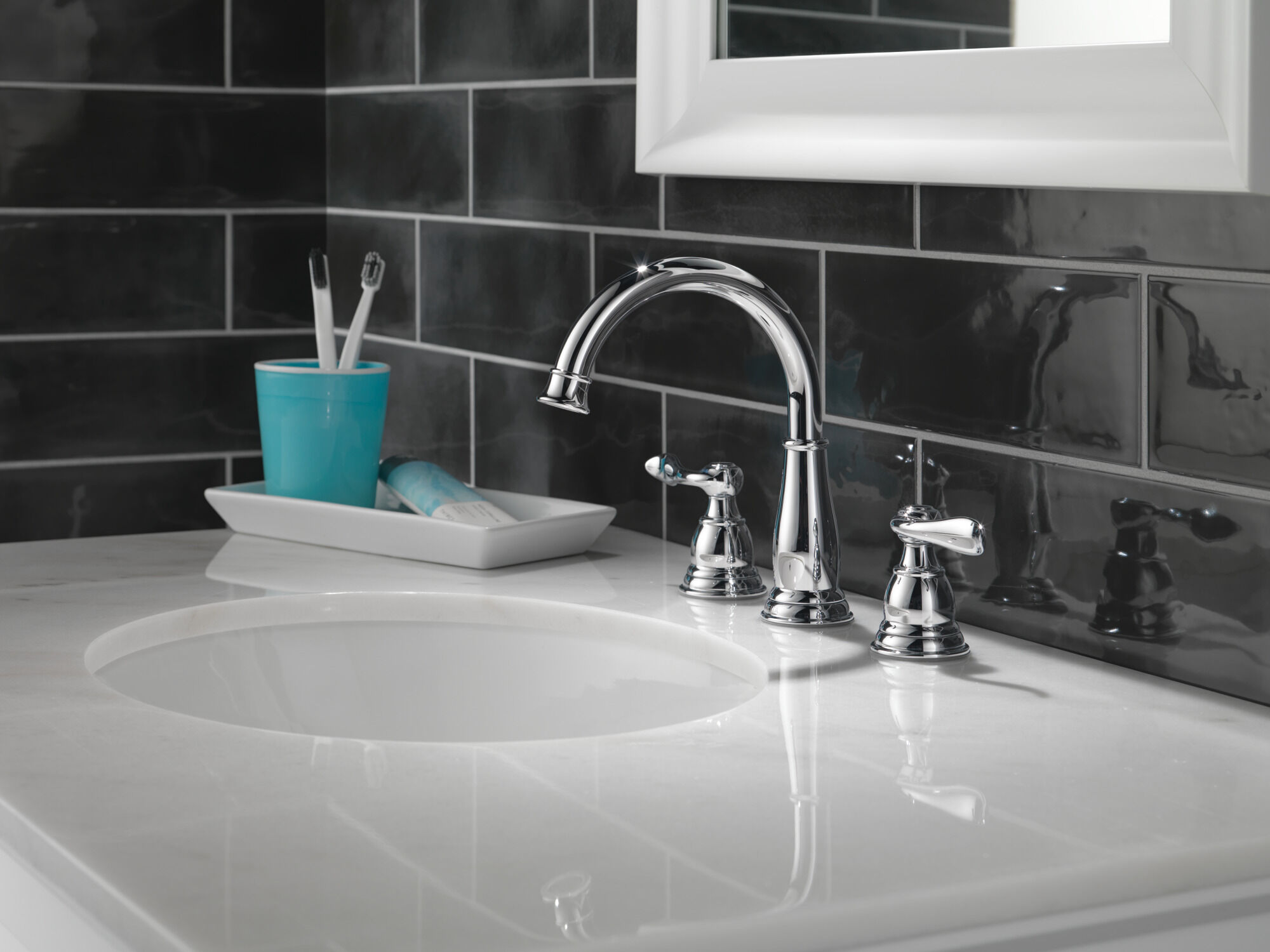 Two Handle Widespread Bathroom Faucet in Chrome 35896LF | Delta Faucet