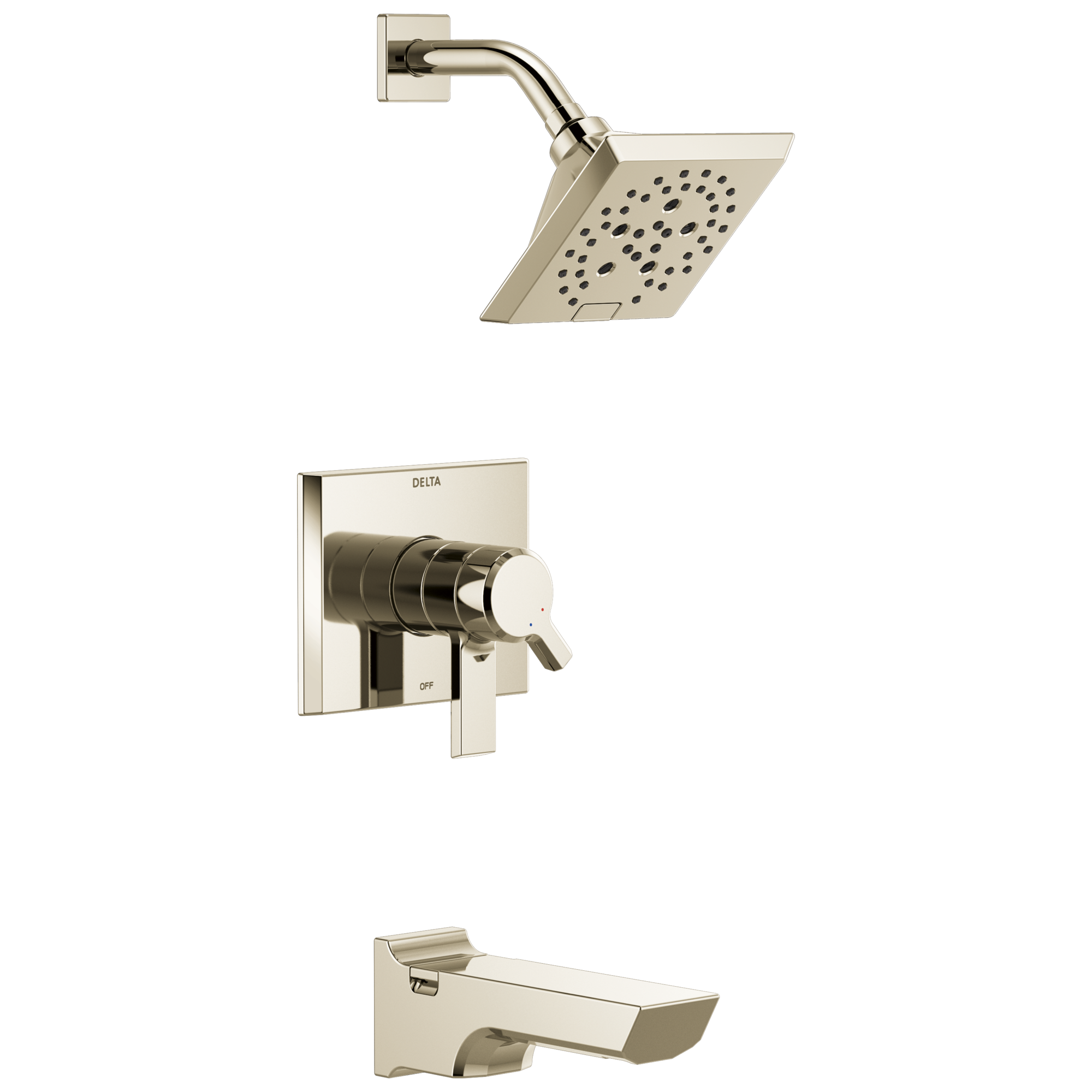 Delta Faucet Pivotale Monitor 17 Series H2okinetictub And Shower Trim - Lumicoat Polished - Nickel
