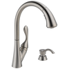 Single Handle Pull-Down Kitchen Faucet with Soap Dispenser