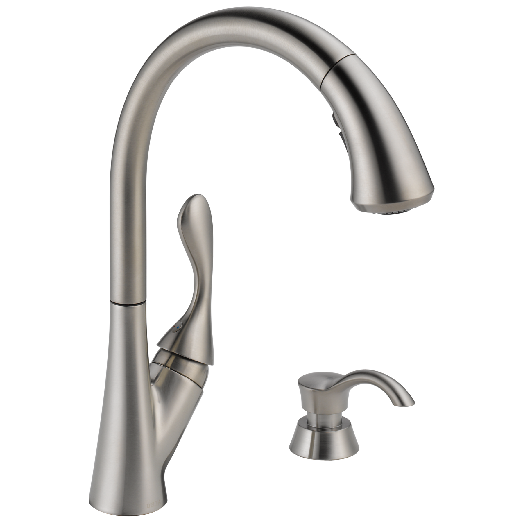 Single Handle Pull-Down Kitchen Faucet with Soap Dispenser in