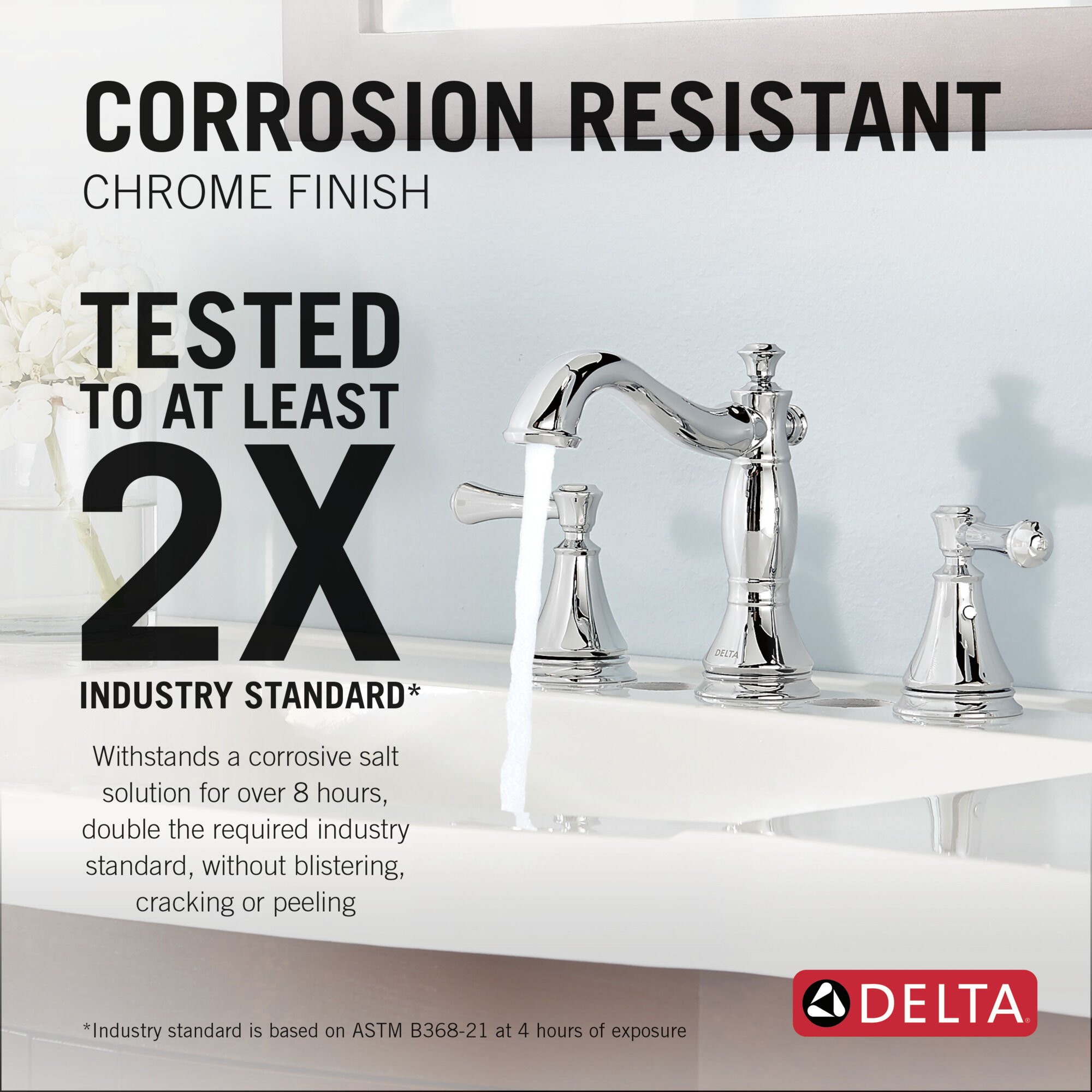 Two Handle Widespread Bathroom Faucet in Chrome 3597LF-MPU | Delta