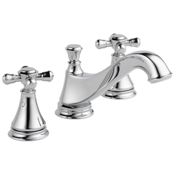 Two Handle Widespread Bathroom Faucet - Low Arc Spout - Less Handles
