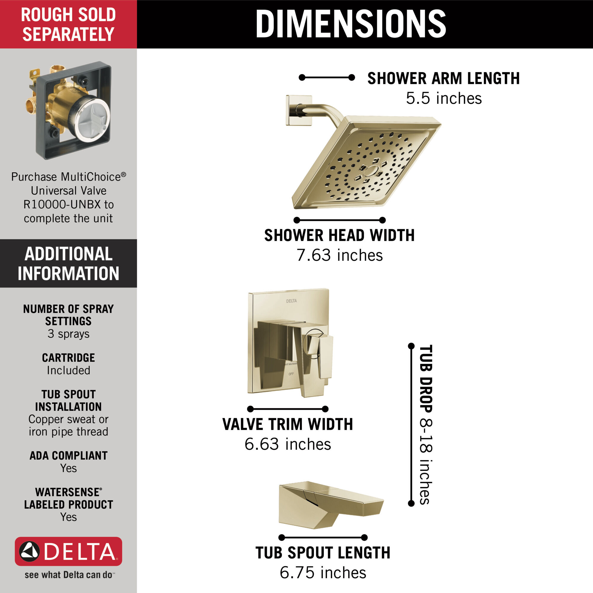 17 Series H2Okinetic Tub Shower Trim in Lumicoat® Polished Nickel