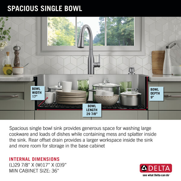 33” Drop-In Undermount Stainless Steel Single Bowl Kitchen ...