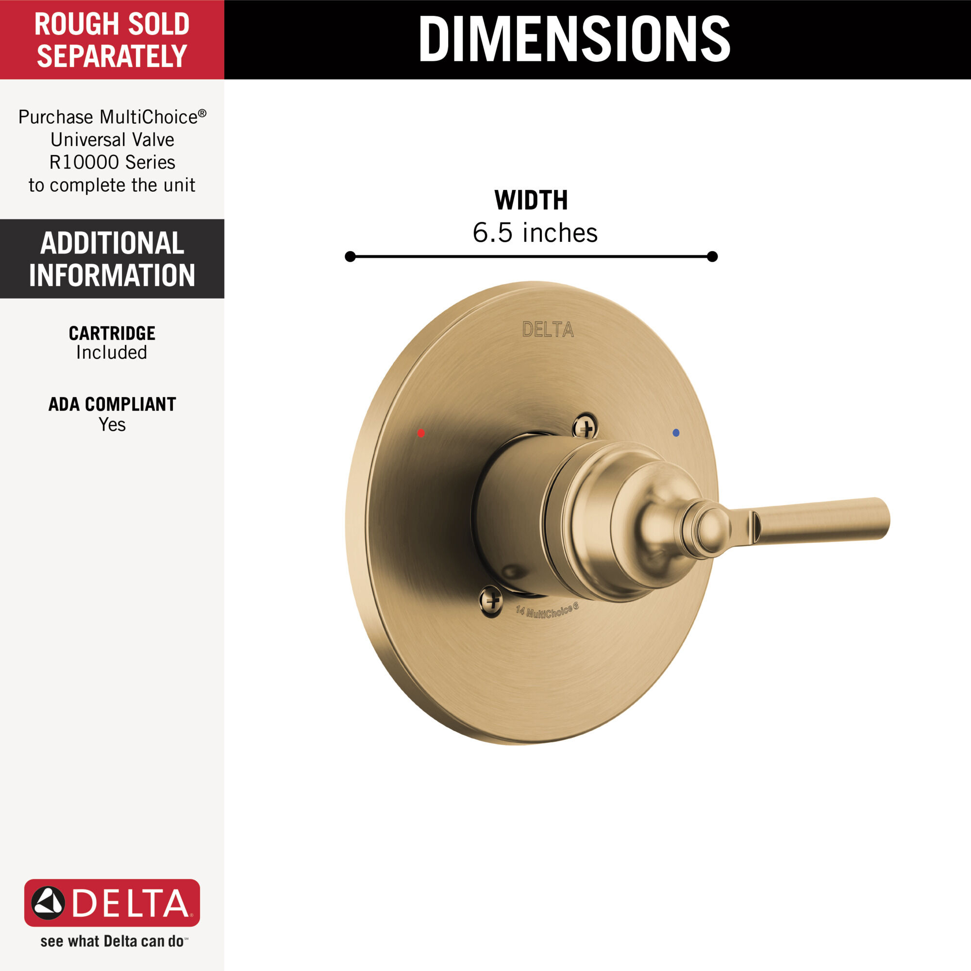 Monitor® 14 Series Valve Only Trim in Champagne Bronze T14035-CZ