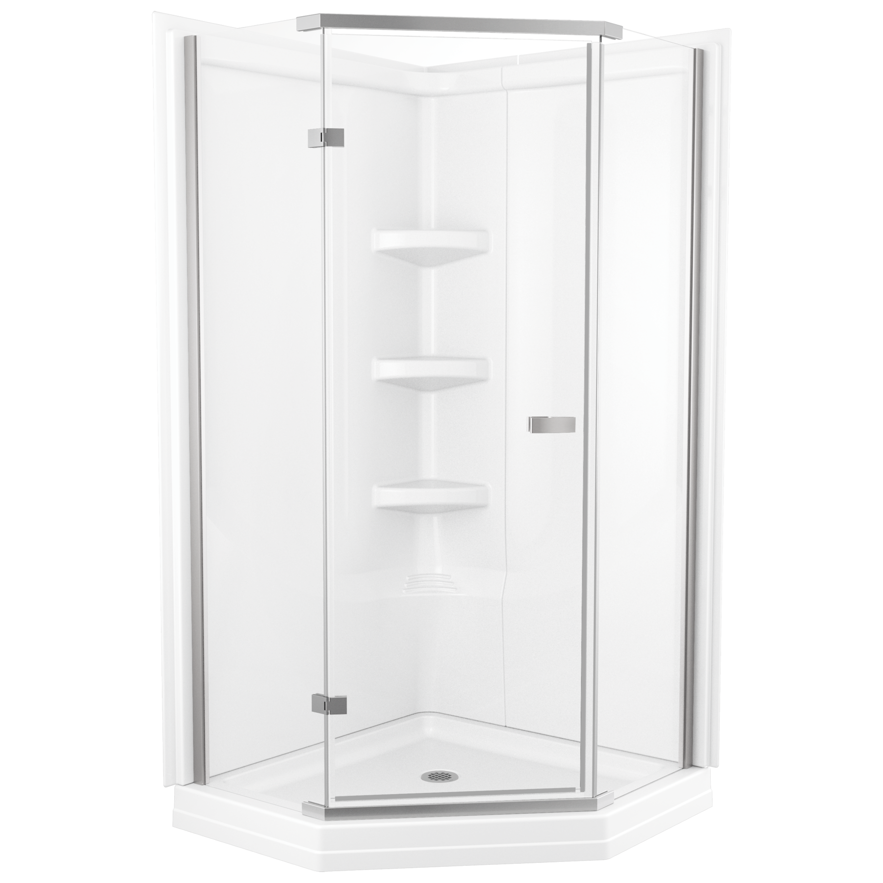 38'' DirecttoStud Corner Shower Wall Set in High Gloss White B67916