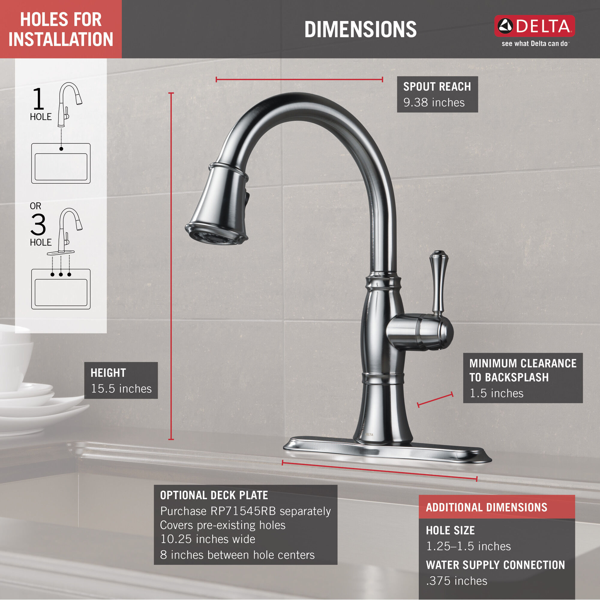 Single Handle Pull-Down Kitchen Faucet with ShieldSpray