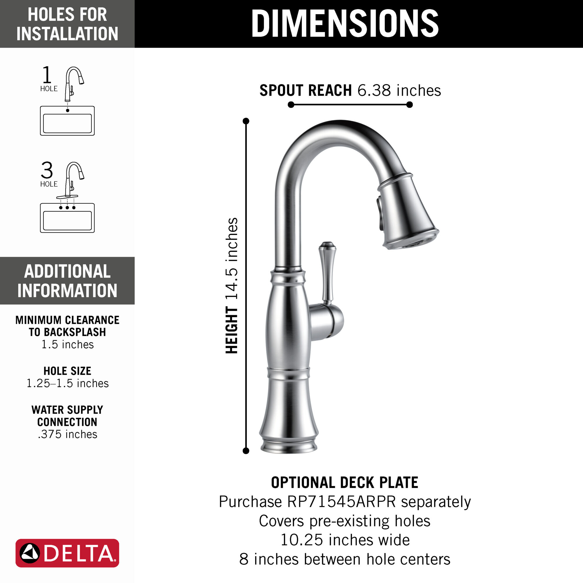 Single Handle Pull-Down Bar/Prep Faucet in Lumicoat® Arctic