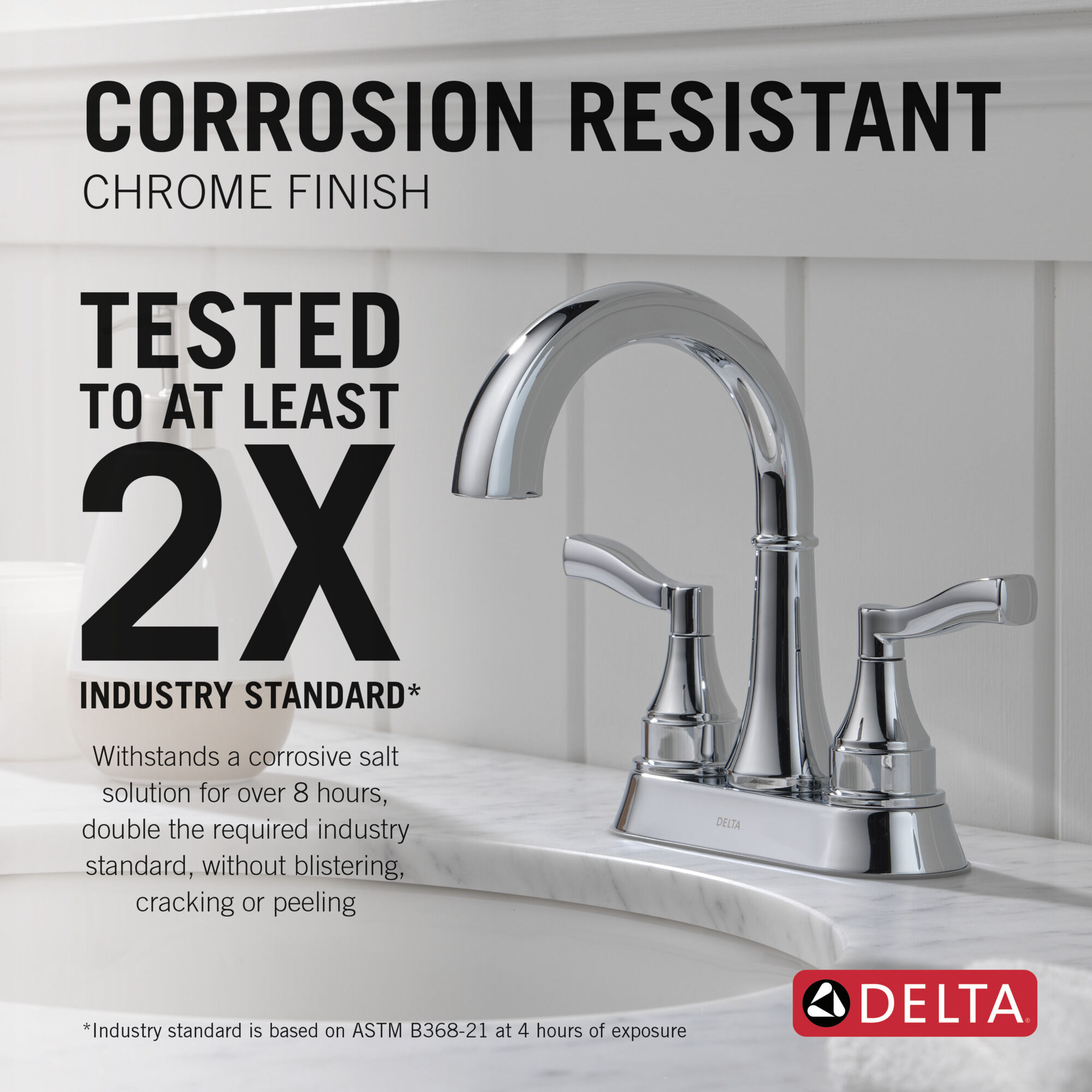 Two Handle Centerset Bathroom Faucet in Chrome 25822LF | Delta Faucet