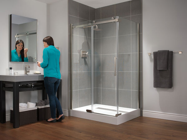 48 X 36 Frameless Shower Enclosure B912912 4836 Ss Delta Faucet