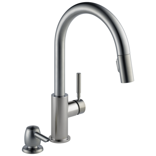 Single Handle Pull-Down Kitchen Faucet with Soap Dispenser in