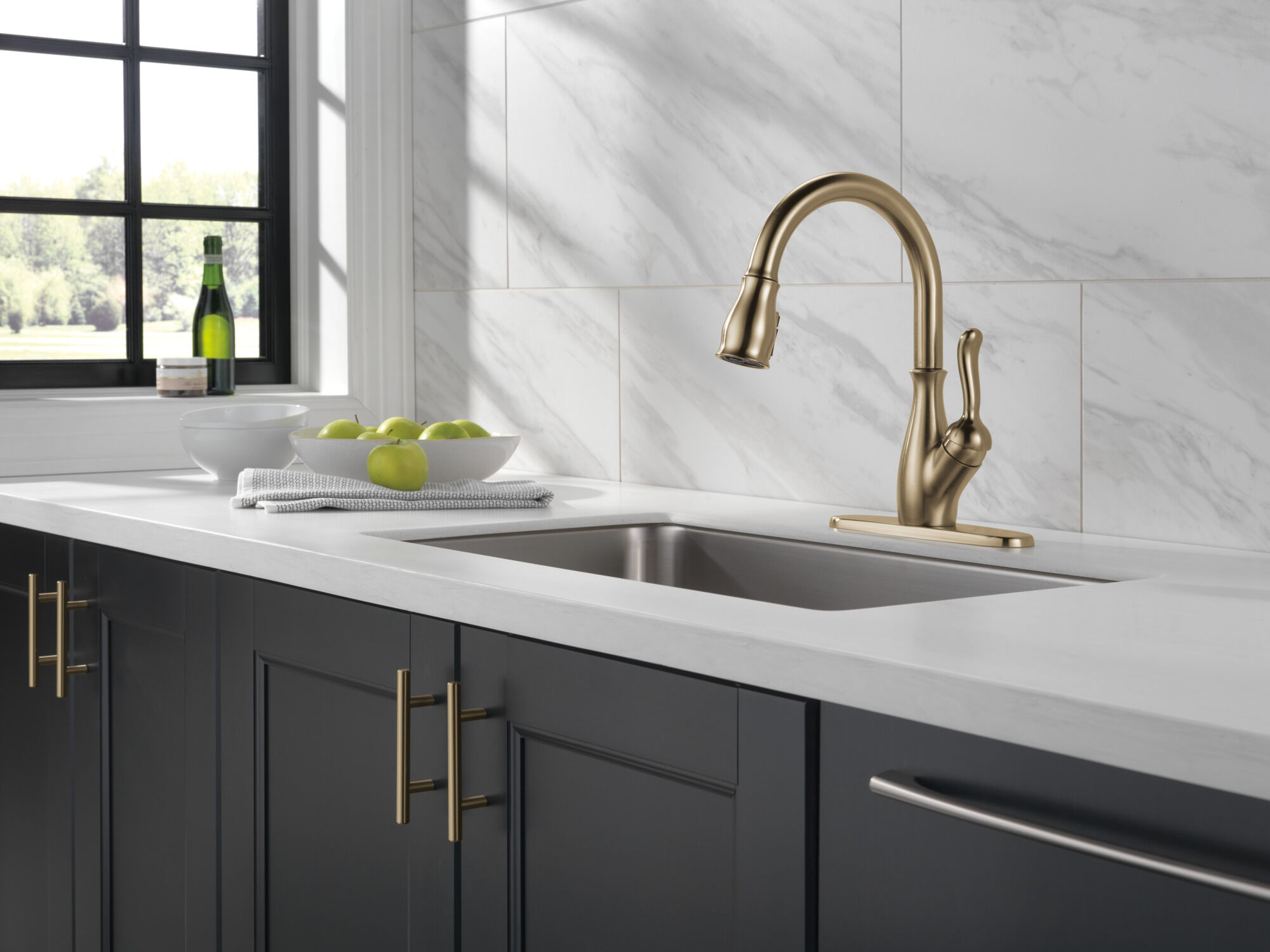 Pull-Down Kitchen with Soap Disp Bundle in Champagne Bronze FVS2