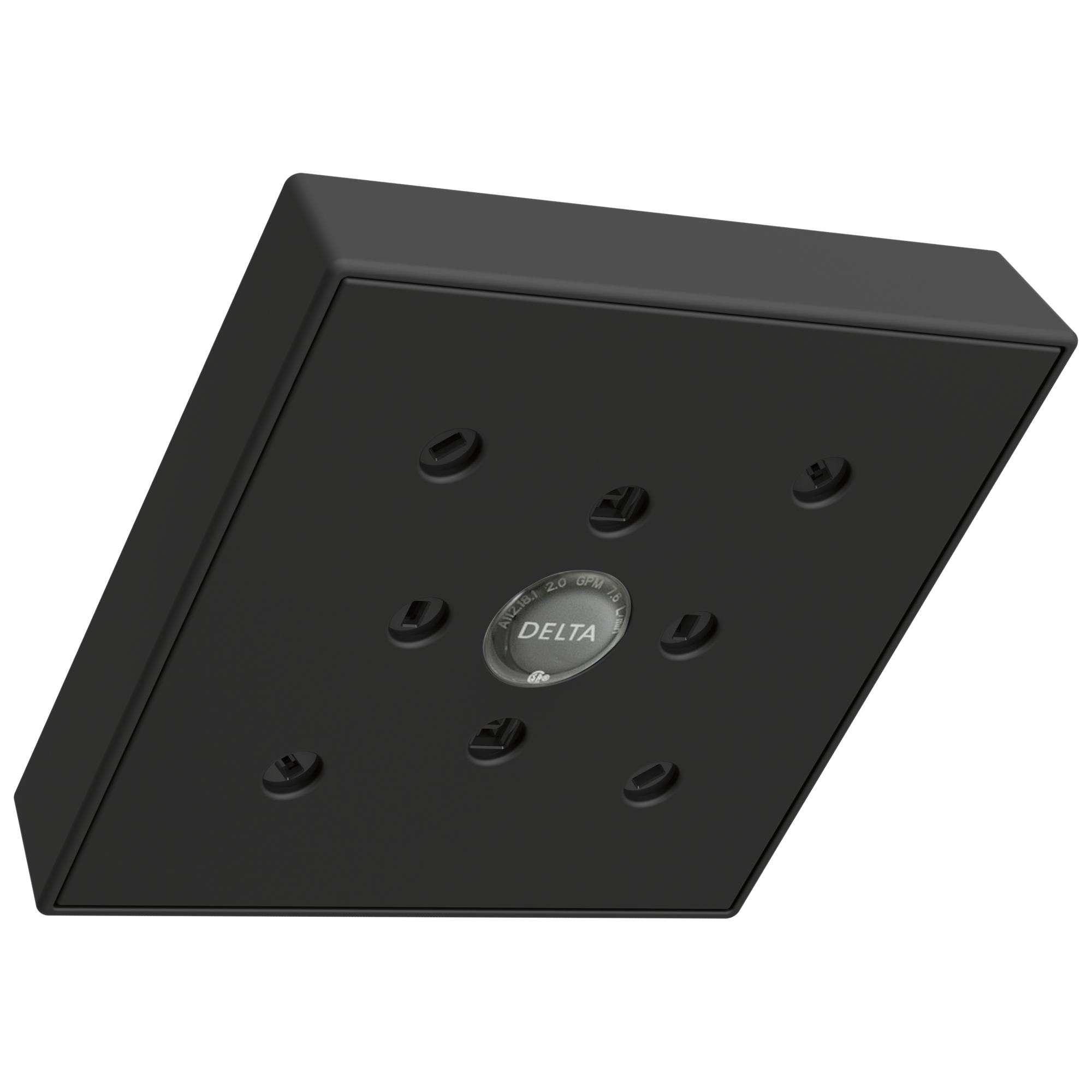 Delta Faucet Universal Showering Components H2OKineticSingle-Setting Raincan Shower Head - Matte Black