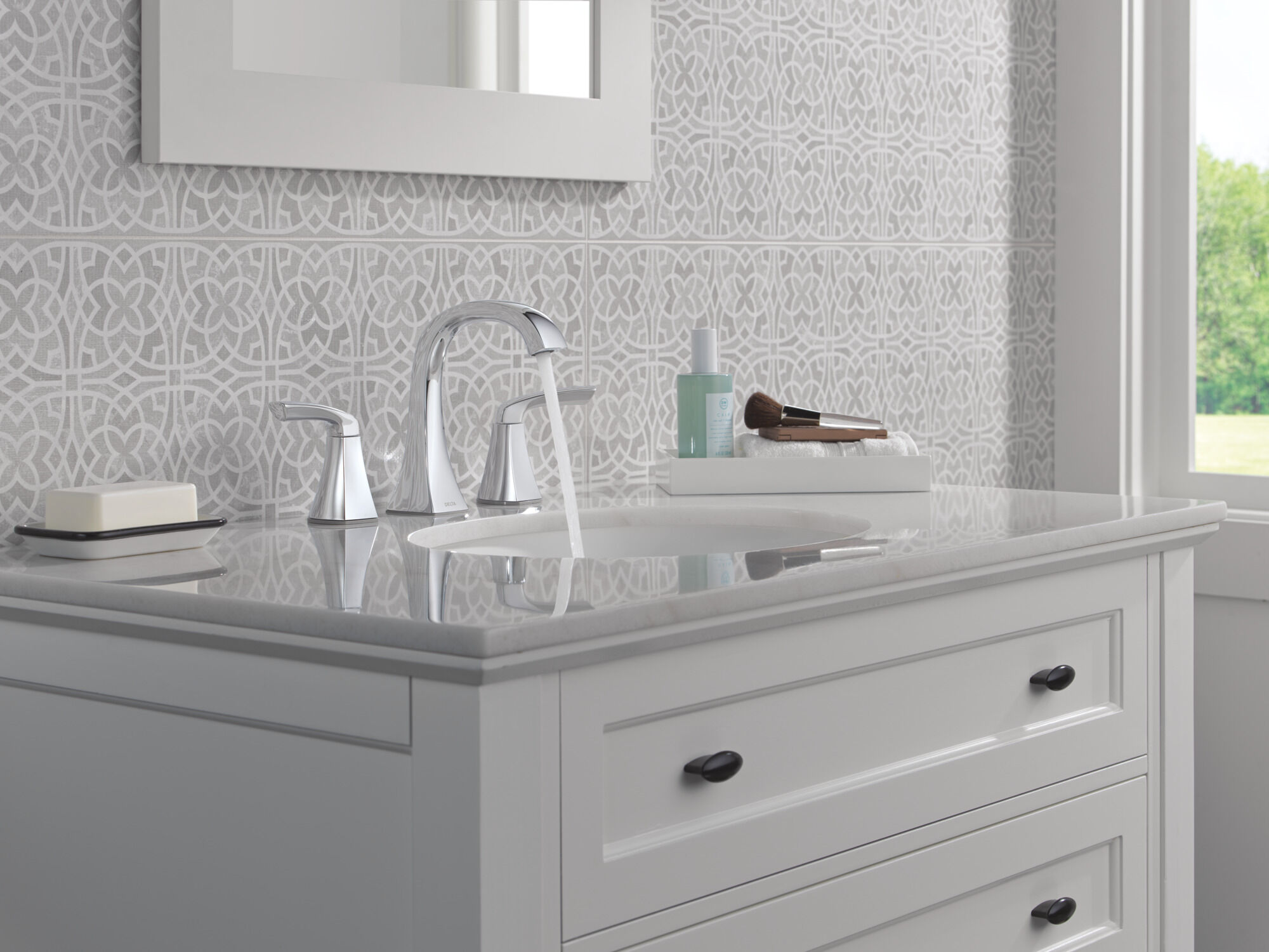 Two Handle Widespread Bathroom Faucet in Chrome 35895LF | Delta Faucet