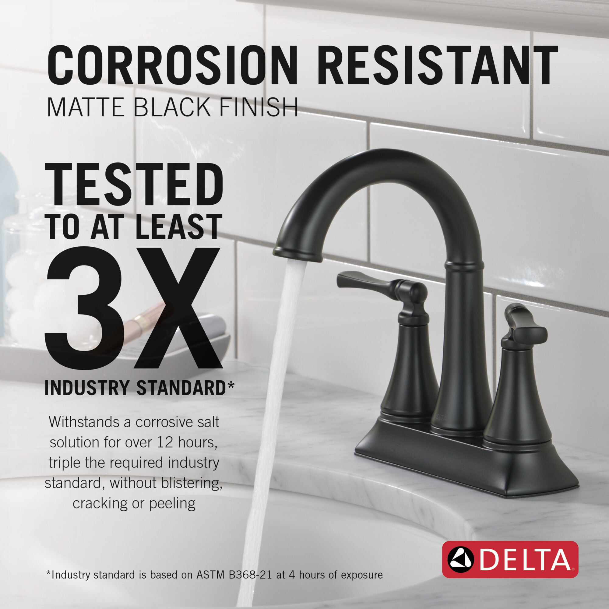 Two Handle Centerset Bathroom Faucet in Matte Black 25798LF-BL