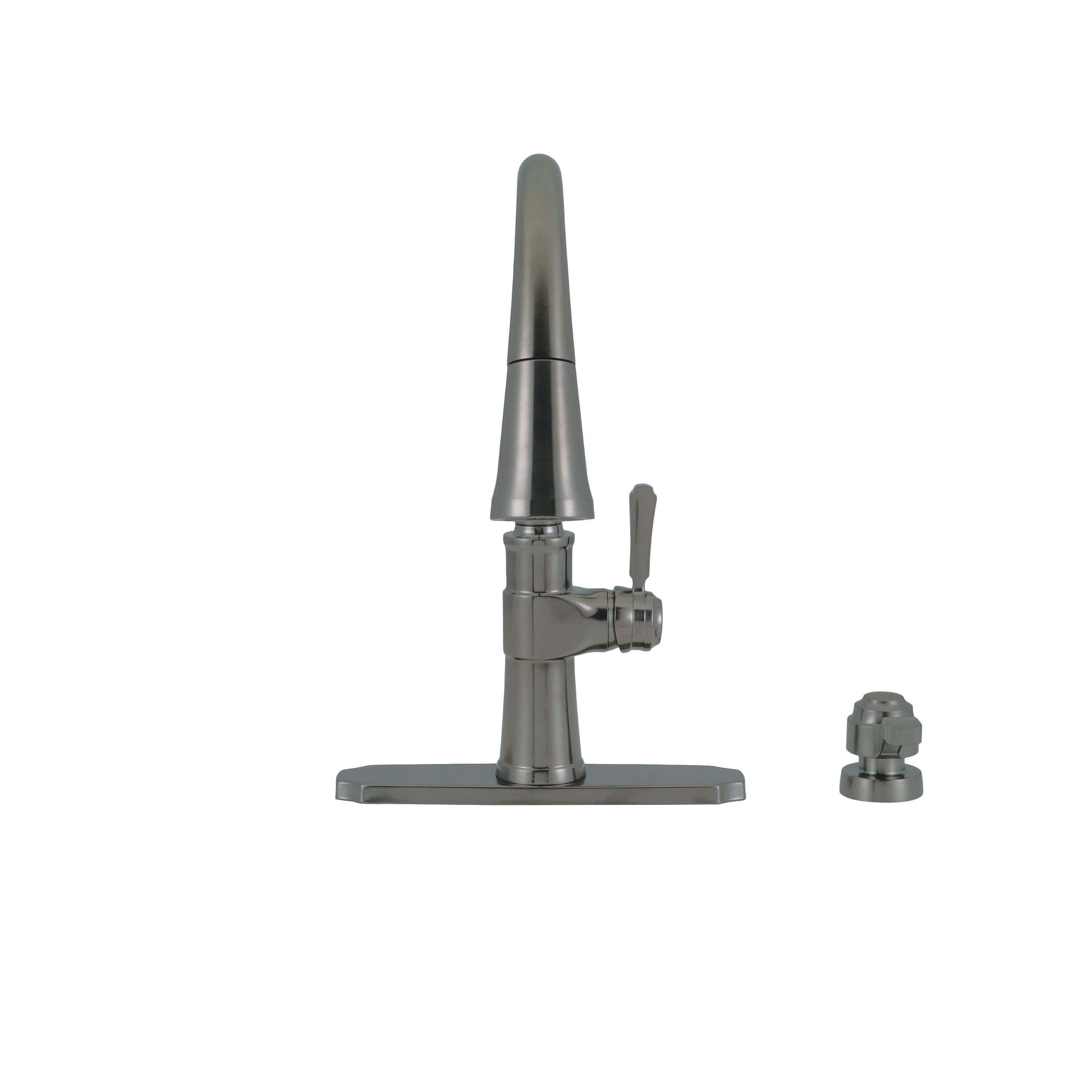 Single Handle Pull-Down Kitchen Faucet with Soap Dispenser and