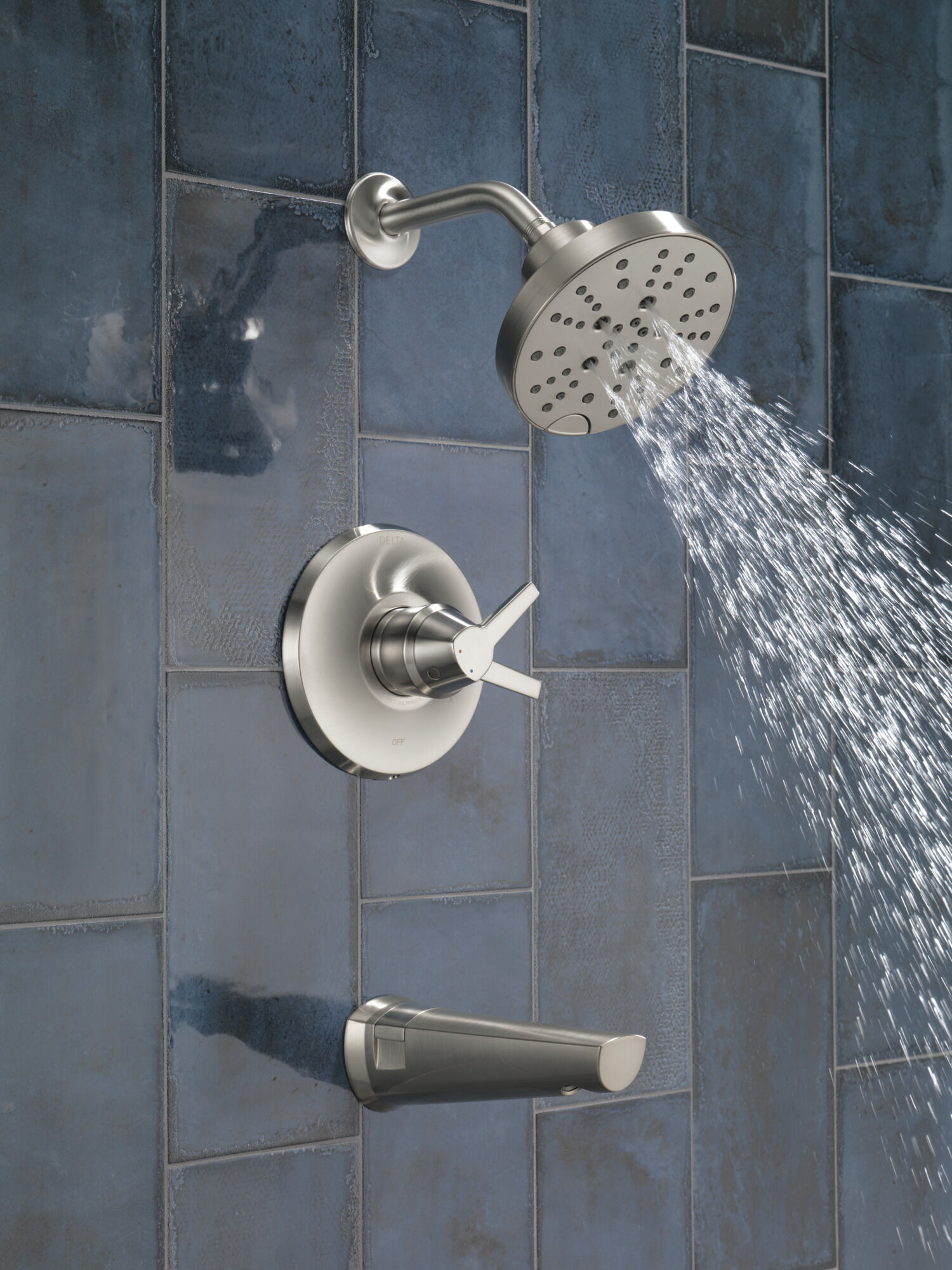 17S Tub Shower Trim with H2OKinetic in Lumicoat® Stainless T17472
