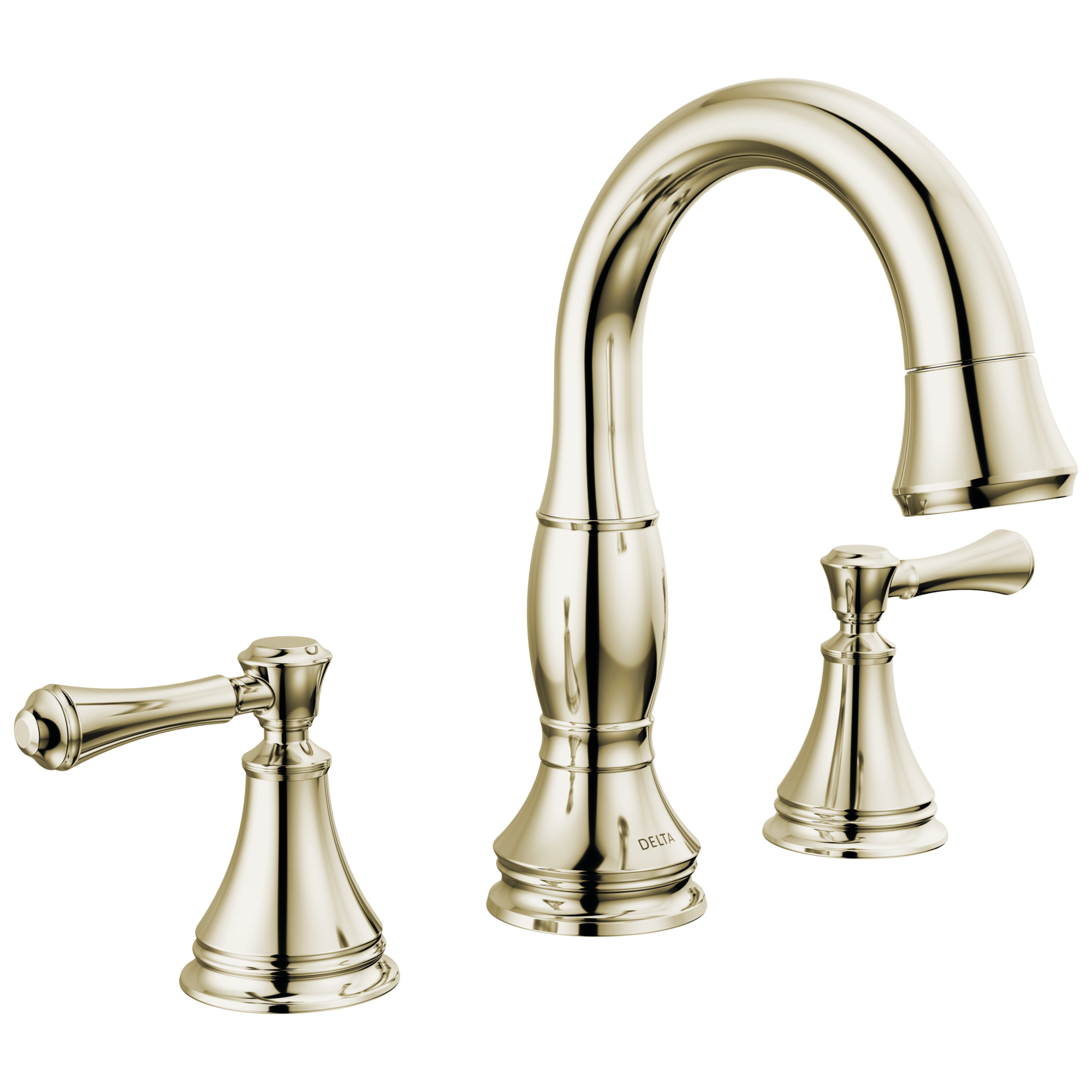 Delta Faucet CassidyE Two Handle Widespread Pull Down Bathroom Faucet - Polished Nickel
