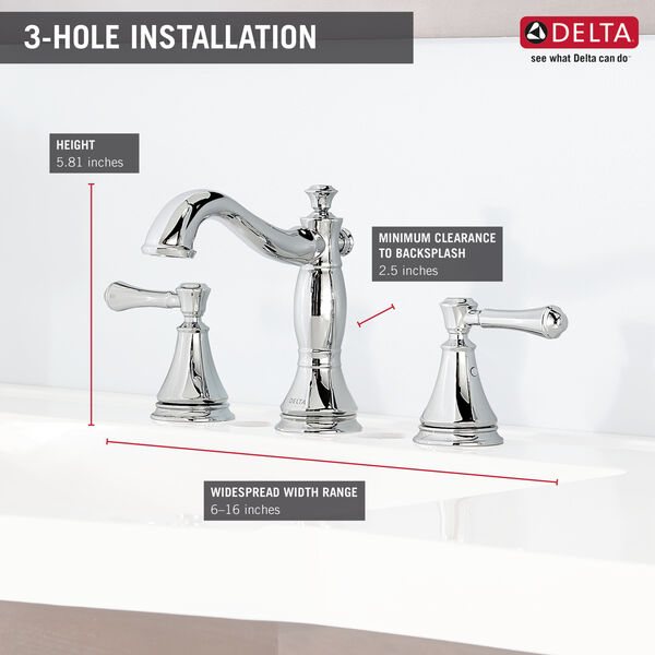 Two Handle Widespread Bathroom Faucet (Recertified) in Chrome 