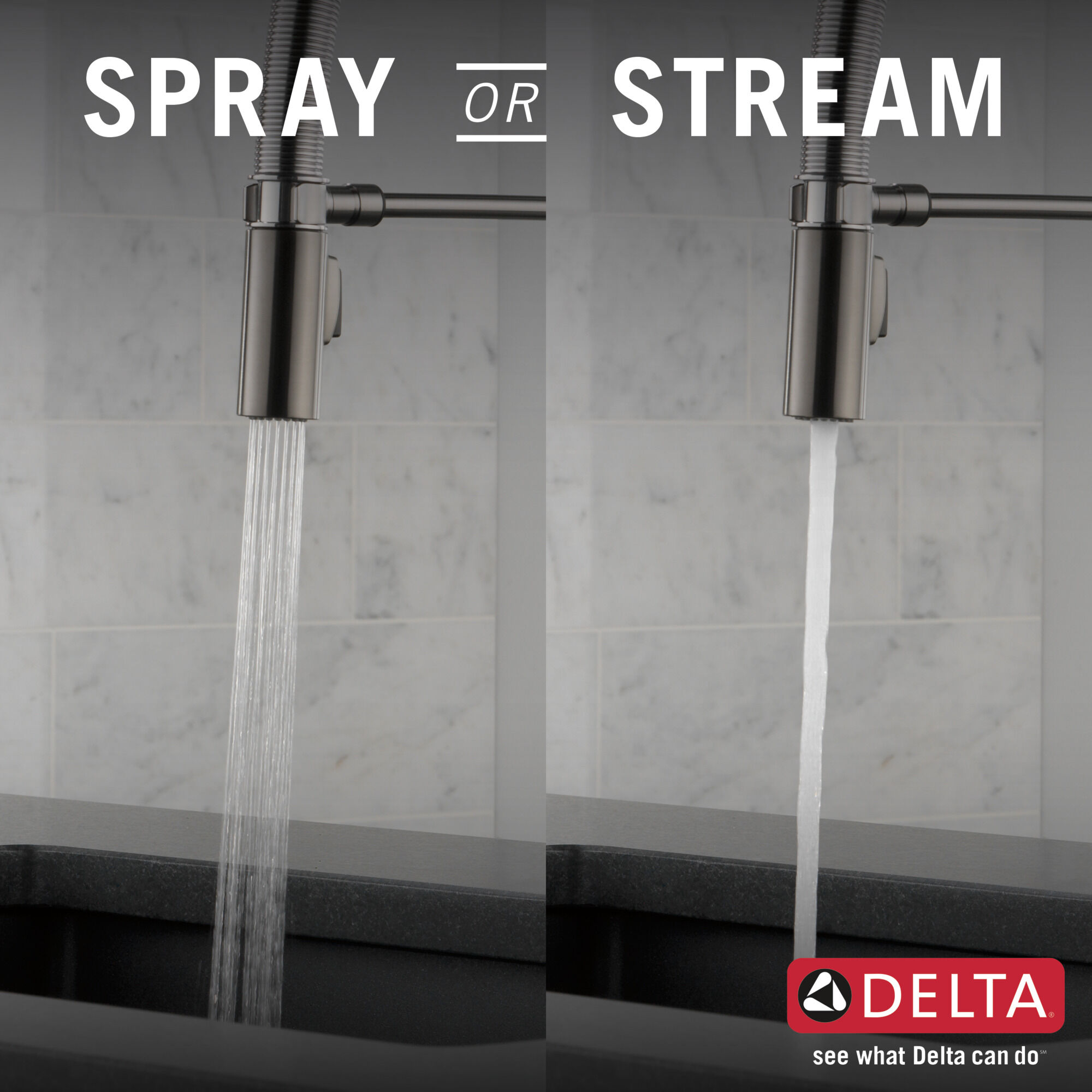 Single-Handle Pull-Down Spring Kitchen Faucet in Black Stainless