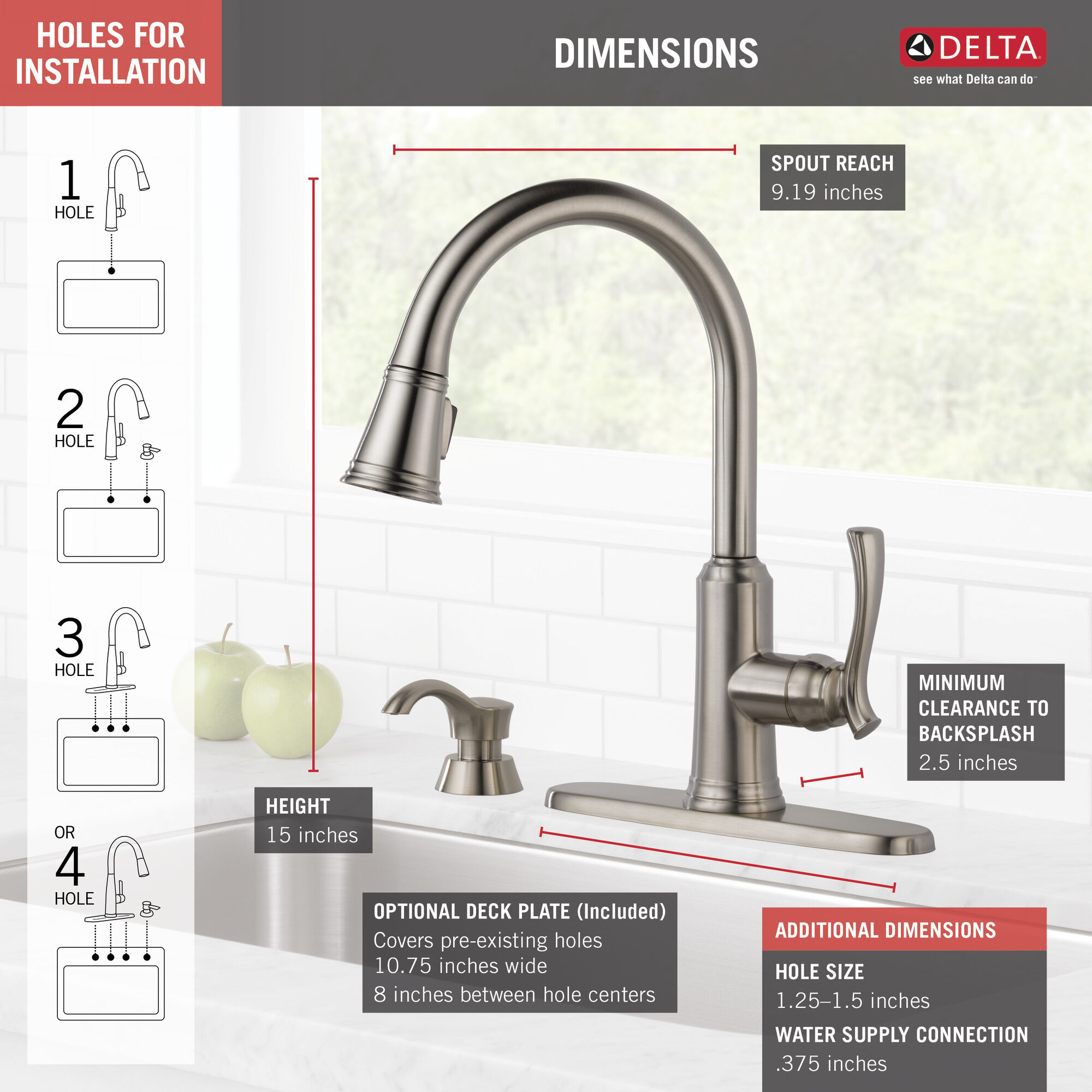 Pull-Down Kitchen Faucet with Soap Dispenser in Stainless 19963