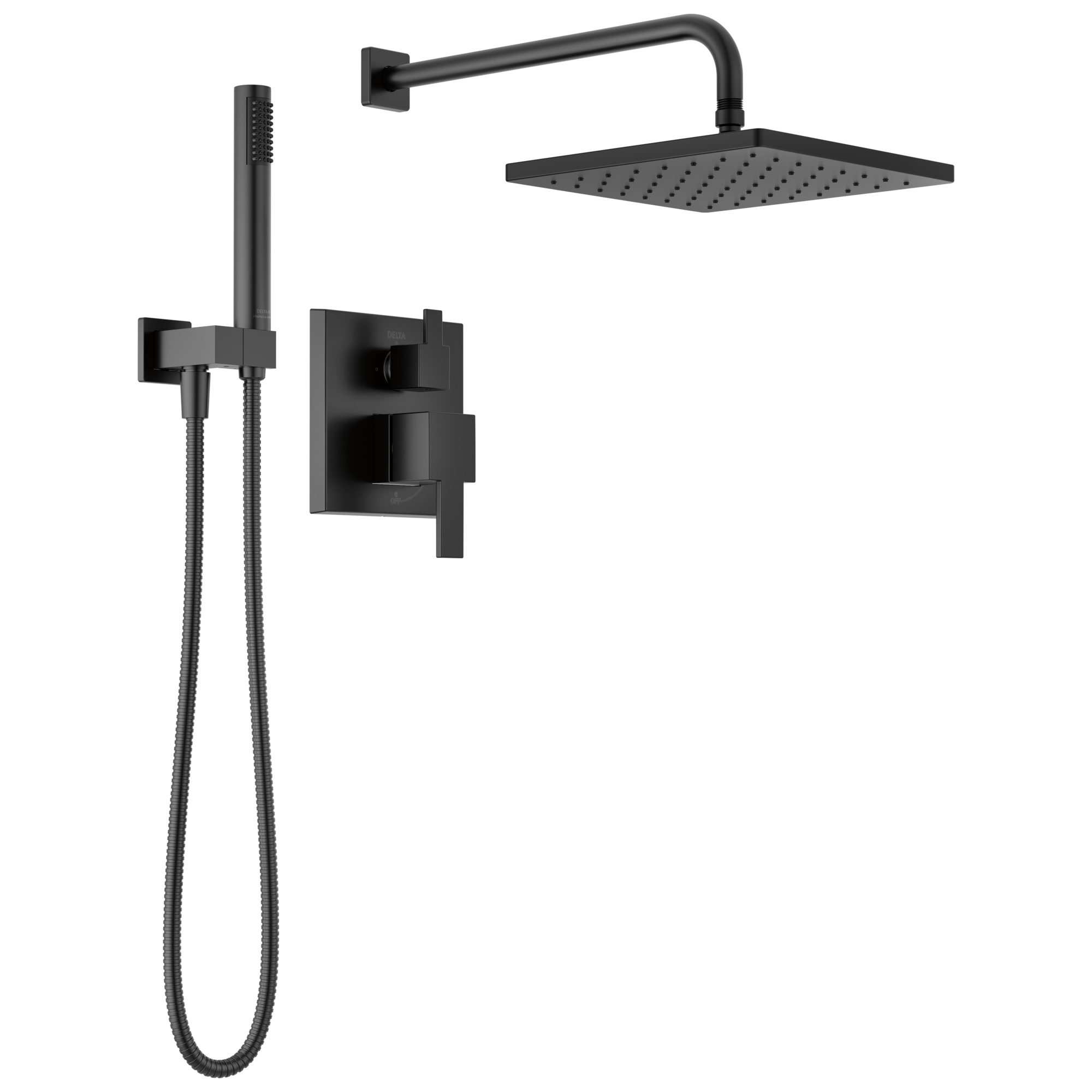 Delta Faucet Modern™ Monitor 14 Series Shower Trim - Raincan, Hand Shower & Rough Valve - 1.75 GPM in Matte Black