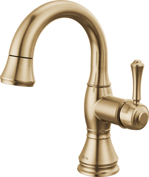 Single Handle Pull Down Bathroom Faucet in Champagne Bronze 597CZPD