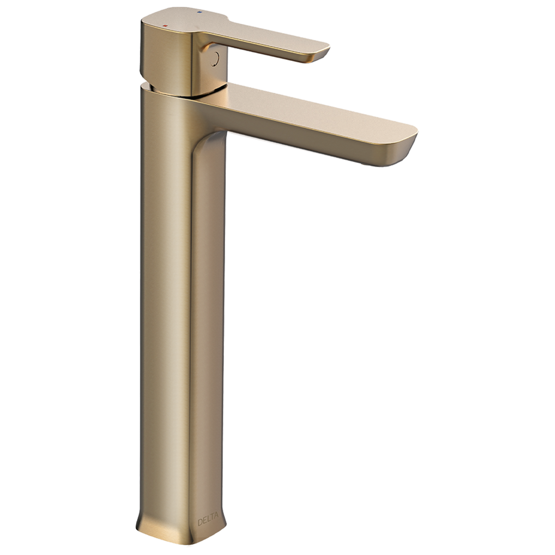 Single Handle Tall Bathroom Faucet - Less Pop-Up in Champagne
