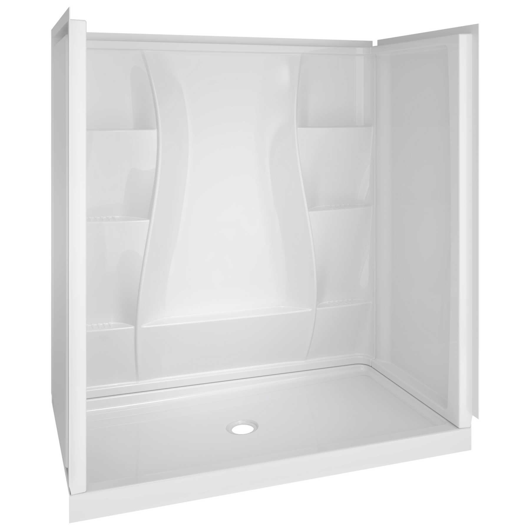 Classic 400 60" x 32" Shower Base Center Drain in High Gloss White