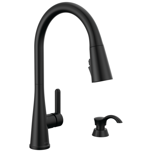 Single Handle Pull-Down Kitchen Faucet with Soap Dispenser and
