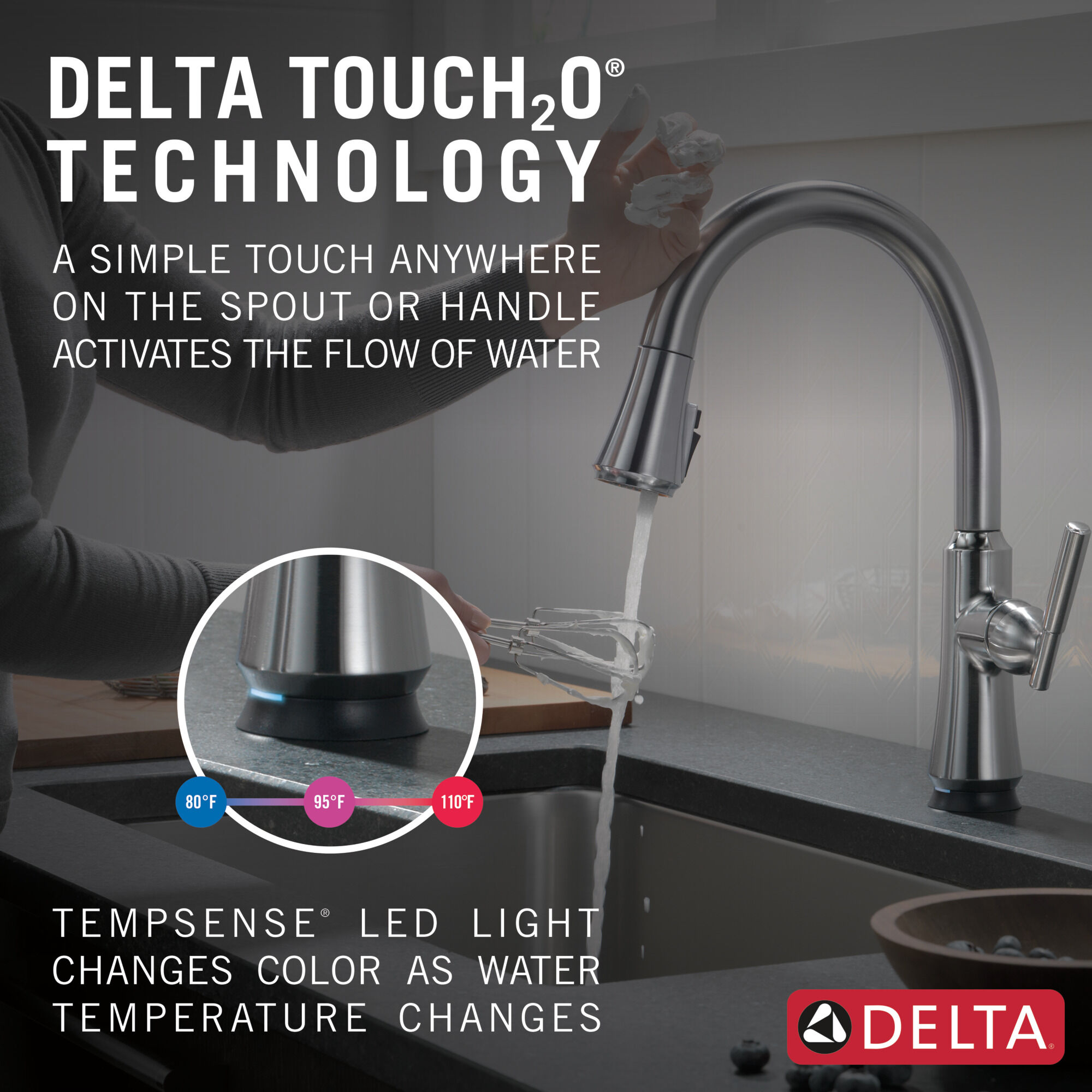 Single Handle Pull-Down Kitchen Faucet with Touch2O® Technology in