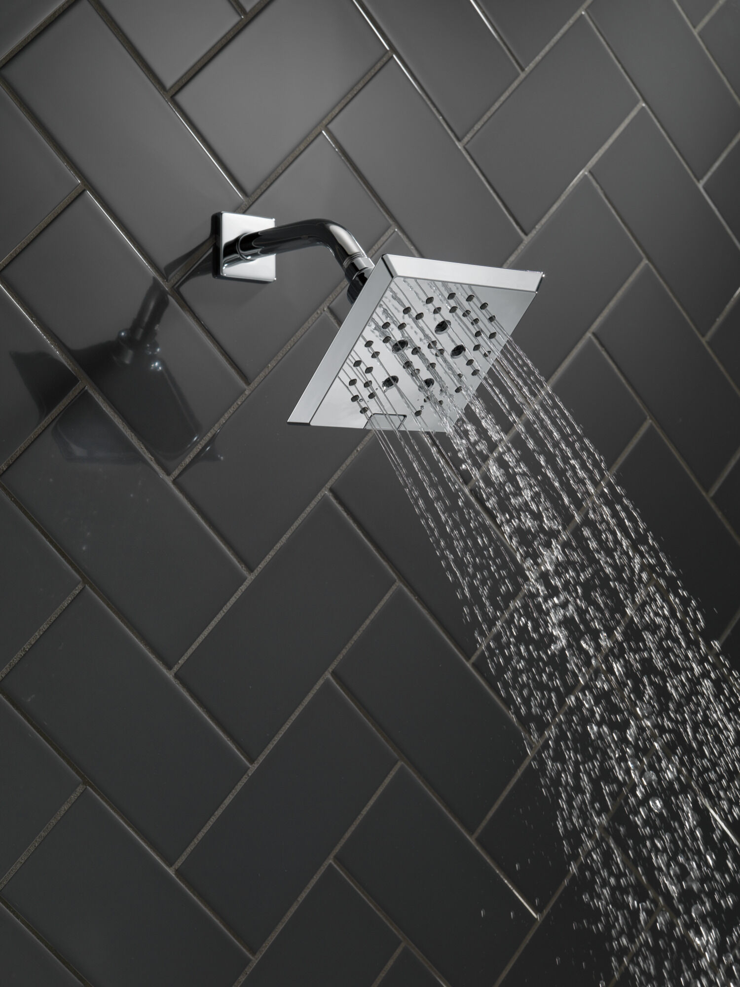 H2Okinetic® 5-Setting Angular Modern Raincan Shower Head in