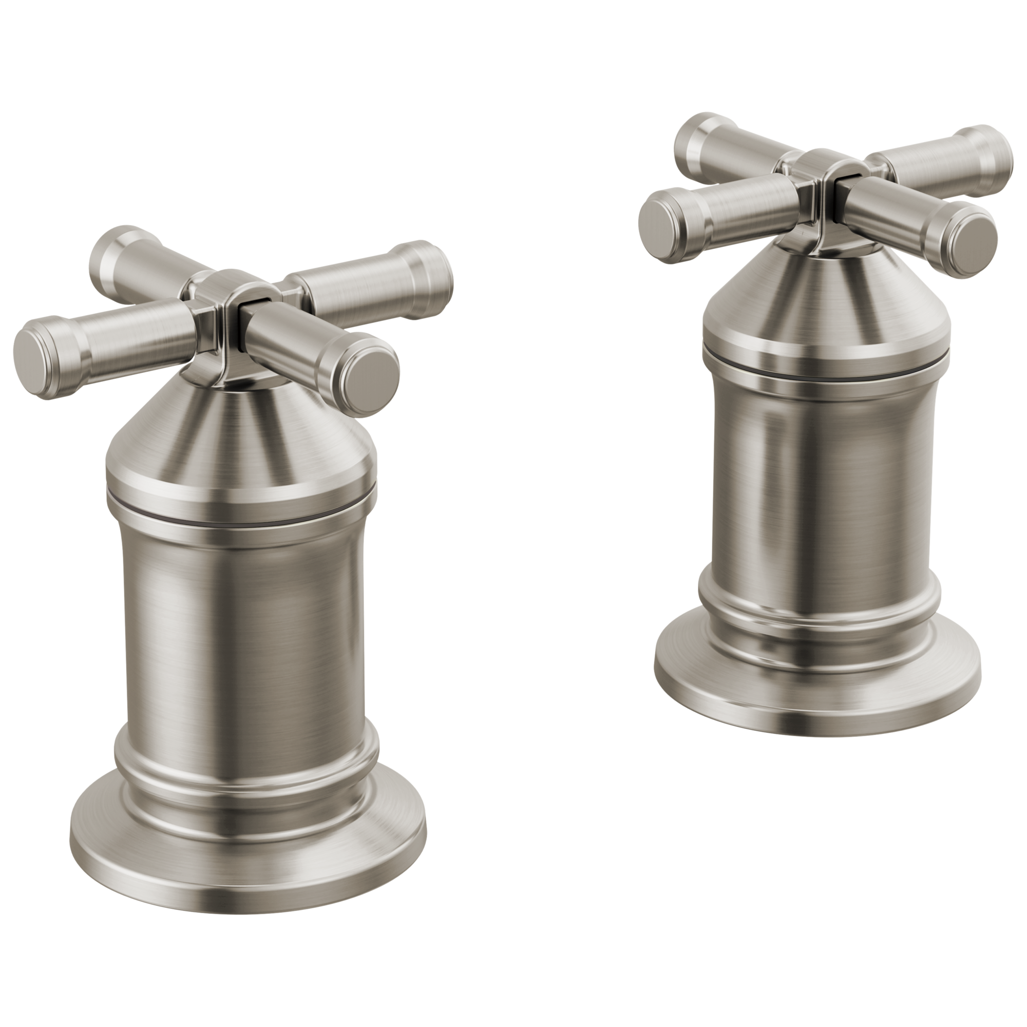 BroderickE 2 Handle Roman Tub handle Kit-Cross - Lumicoat Stainless