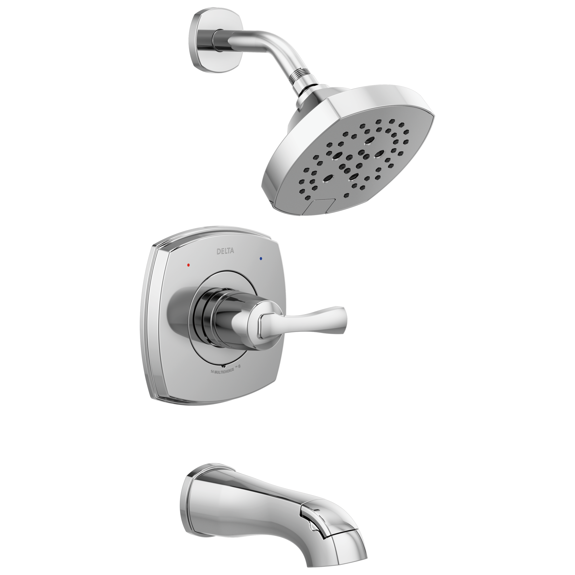 Delta Faucet Stryke 14 Series Tub and Shower - Lumicoat Chrome