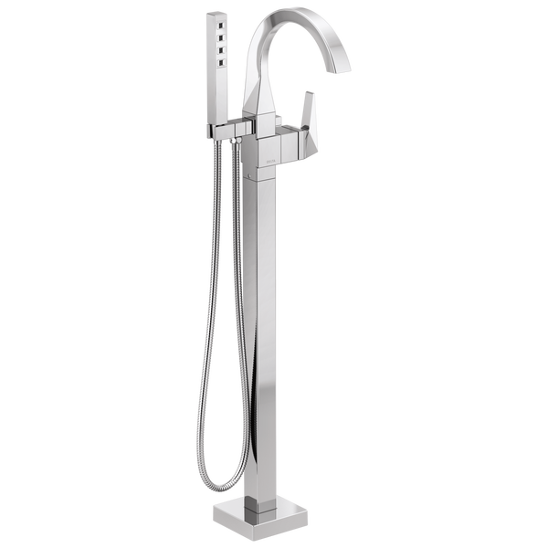 Single Handle Floor Mount Tub Filler Trim With Hand Shower T4746 Fl Delta Faucet