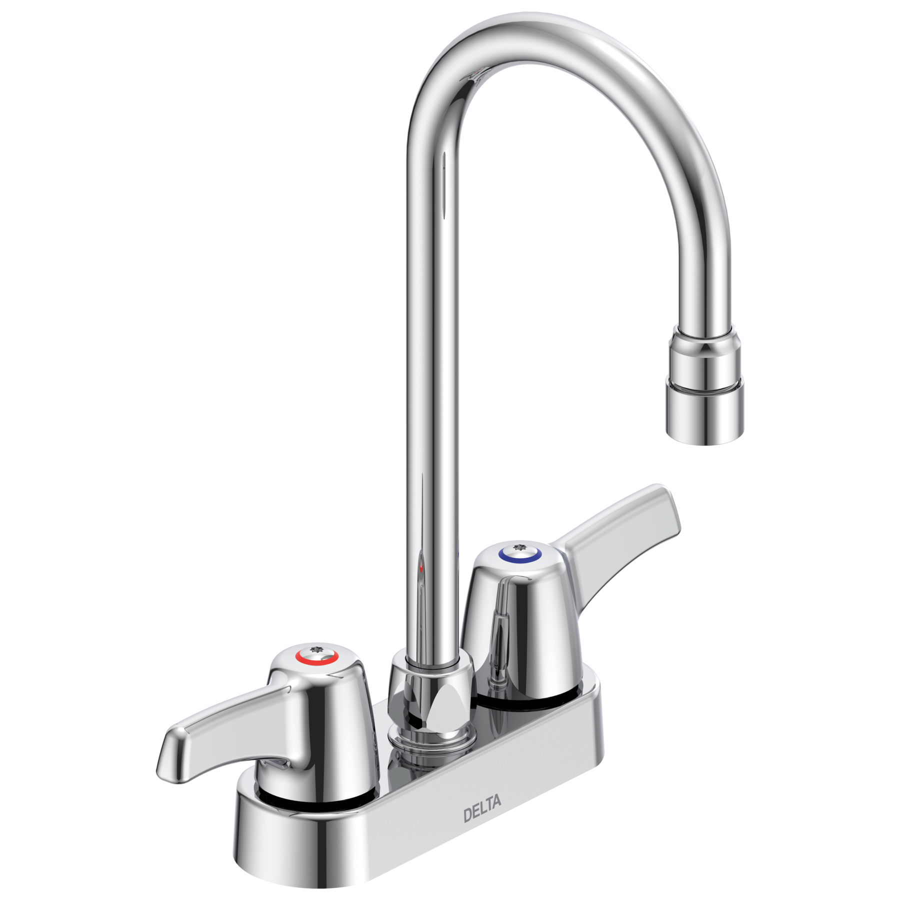 Two Handle 4" Deck Mount Faucet in Chrome 27C4833 Delta Faucet