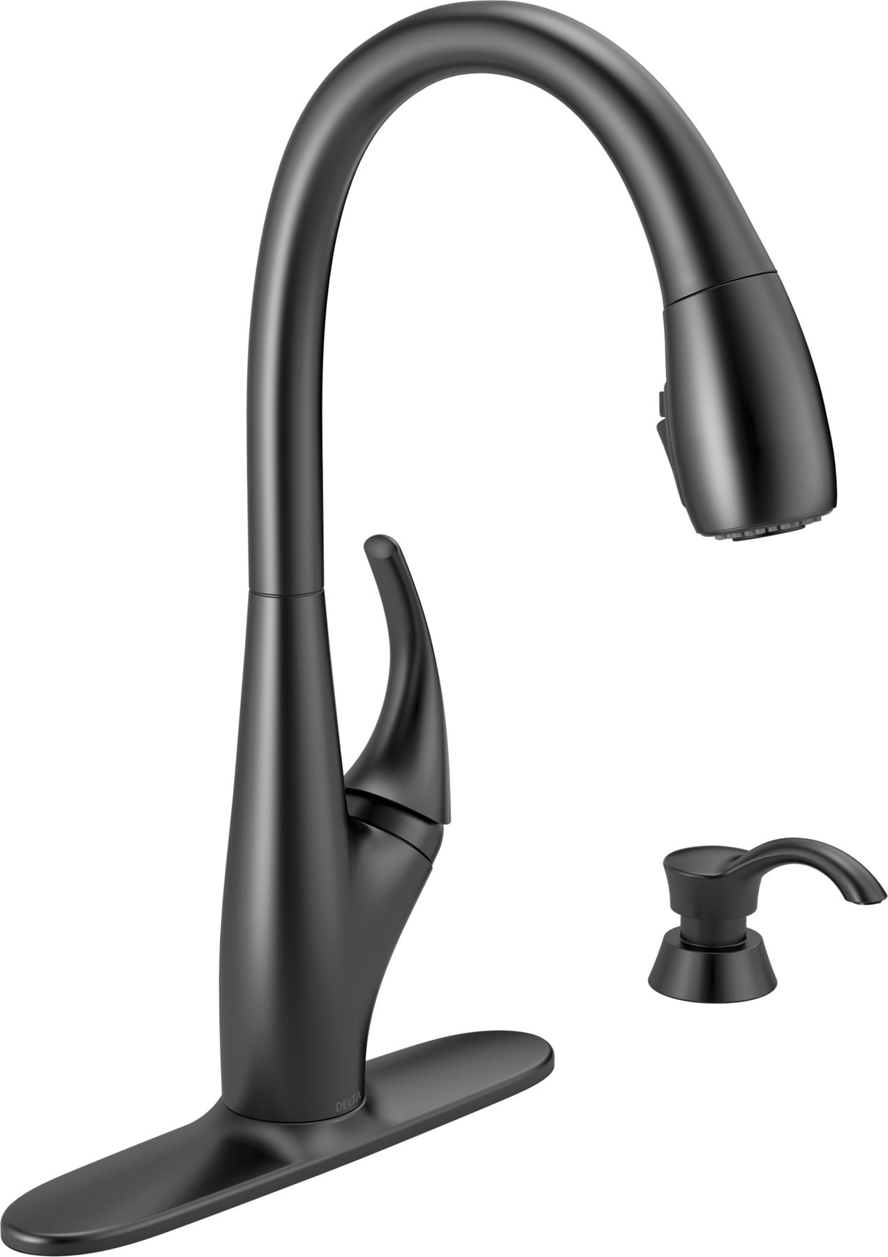 Single Handle Pull-Down Kitchen Faucet with Soap Dispenser and