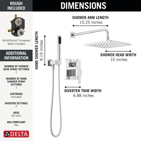 Monitor® 14 Series Shower with Raincan, Hand Shower & Rough Valve in ...