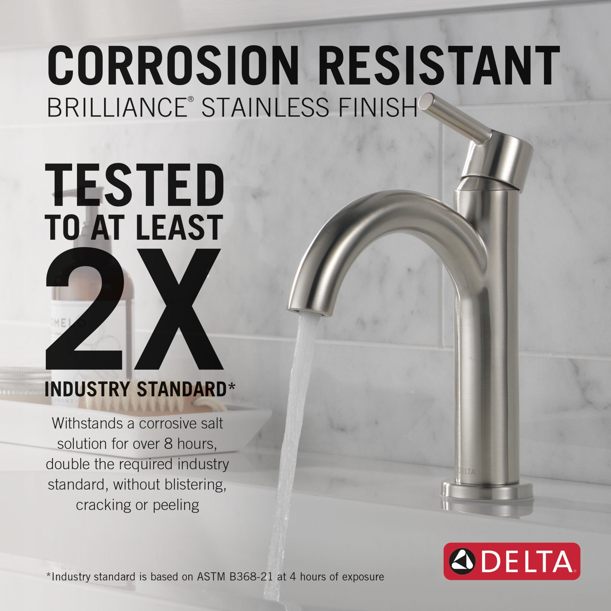 Single Handle Bathroom Faucet in Stainless 15749LF-SS | Delta Faucet